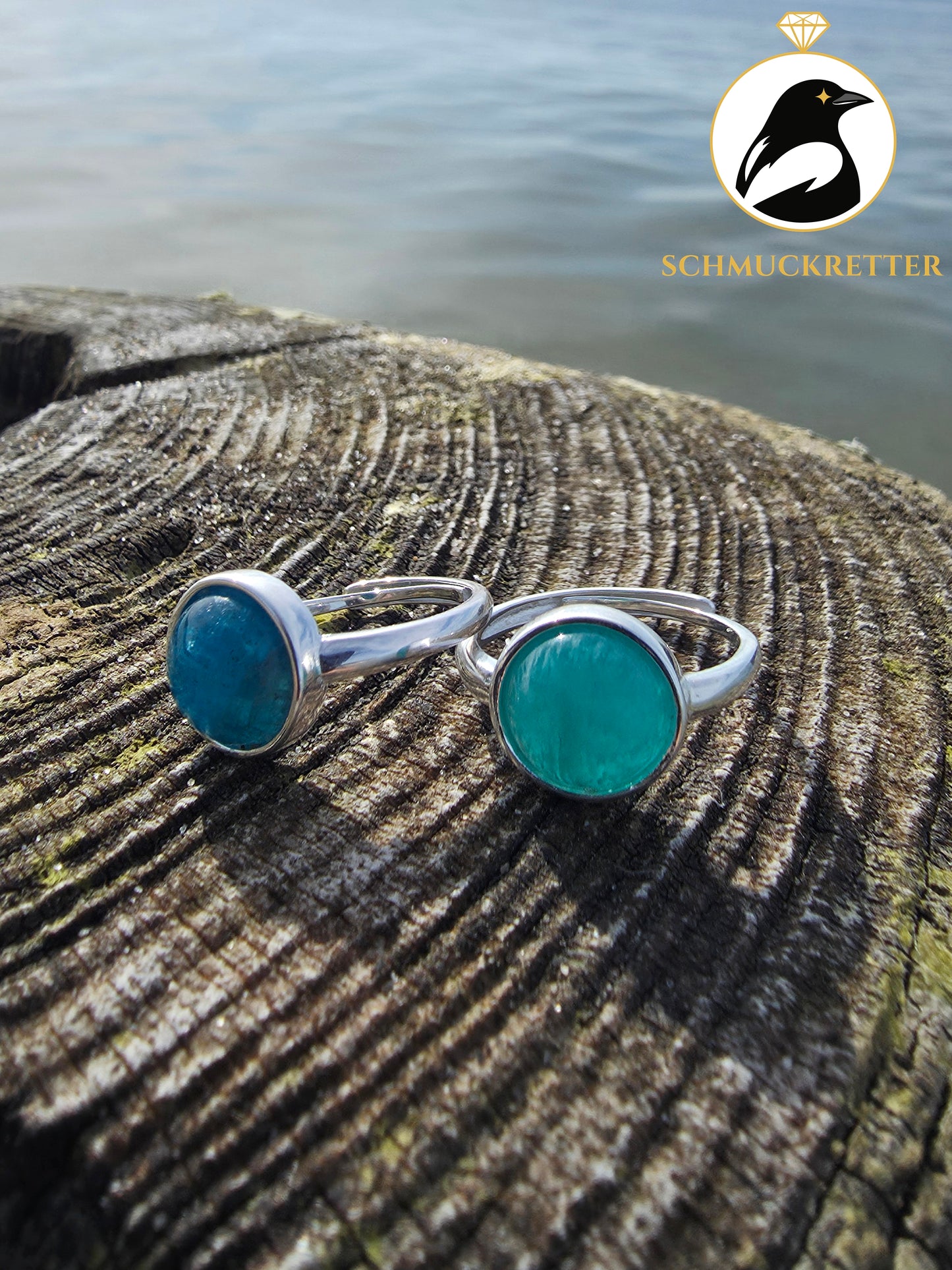 Meeresleuchten Edition – Apatit & Amazonit in 925 Silber