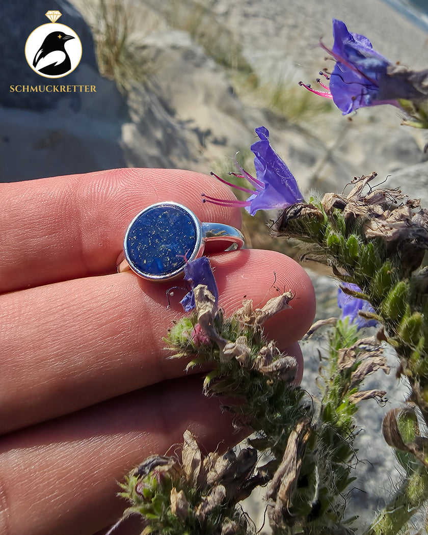 Lapislazuli Ring aus 925 Silber, verstellbar