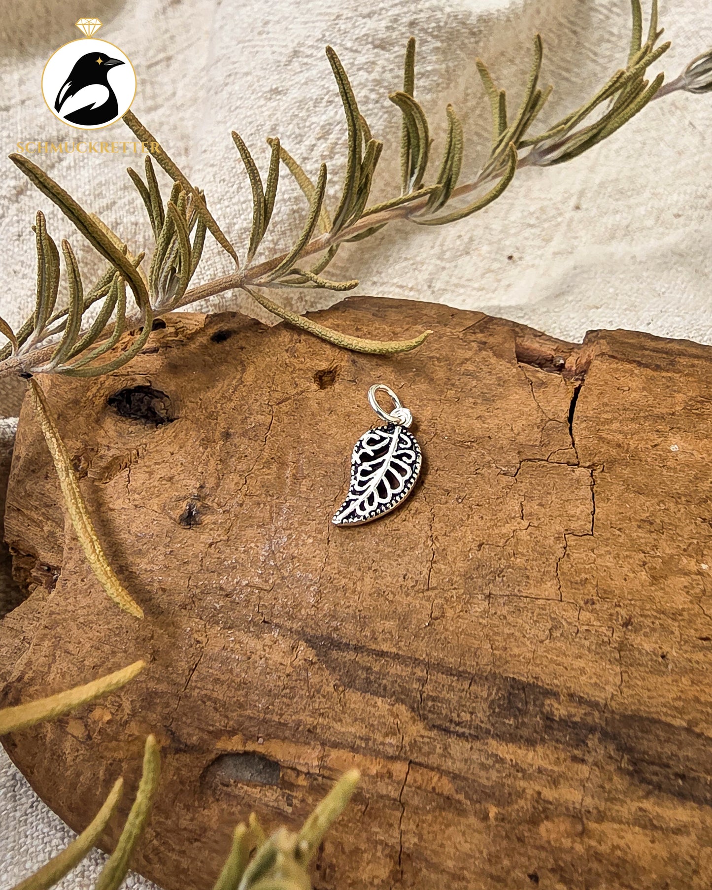 Anhänger Blatt aus 925 Silber