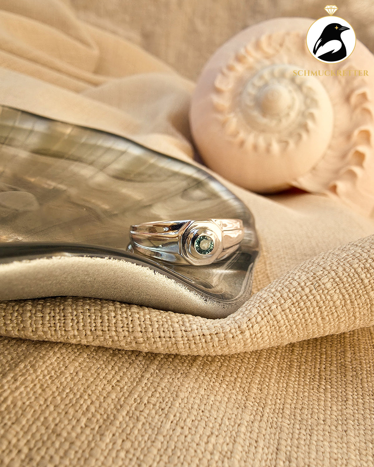 Ring aus 925 Silber mit blauem Zirkon - Juwelo, Gr. 63, SALE