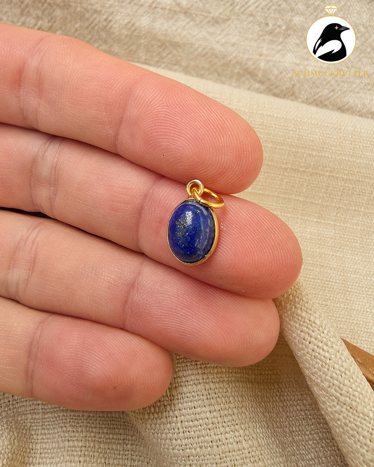 Lapislazuli-Anhänger in vergoldetem 925 Silber