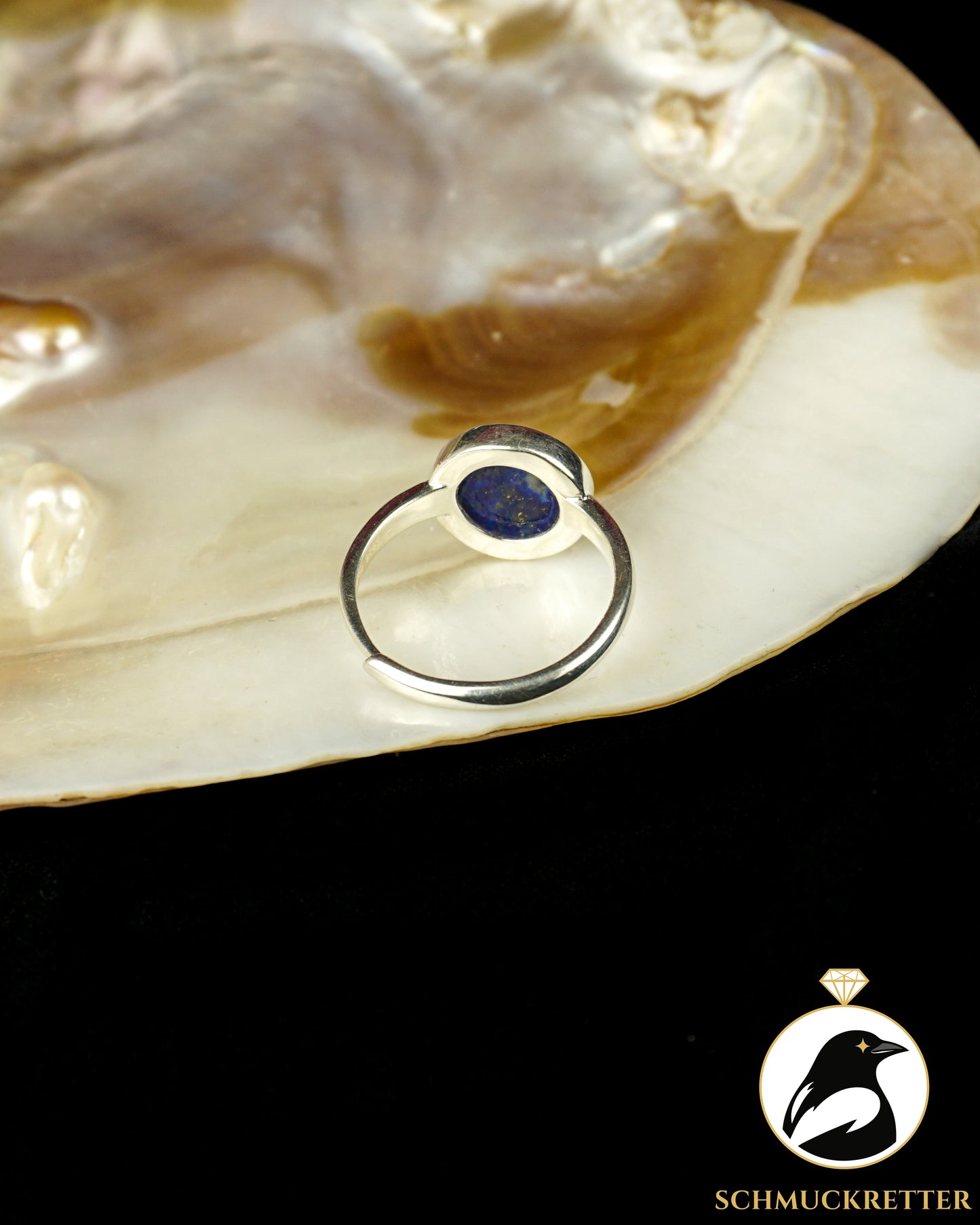 Lapislazuli Ring aus 925 Silber, verstellbar