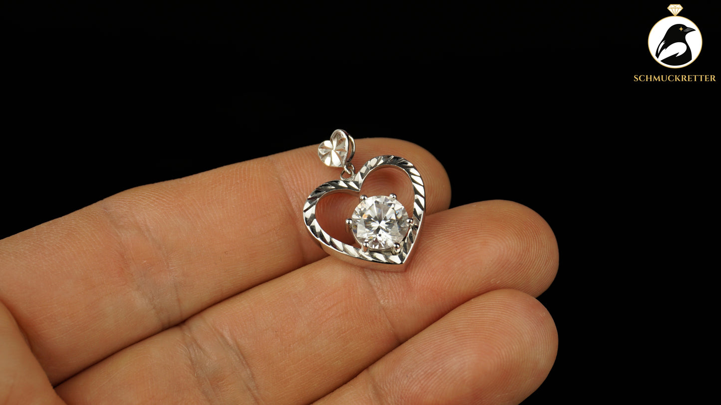 Herz-Anhänger von Diamonique aus 925 Silber