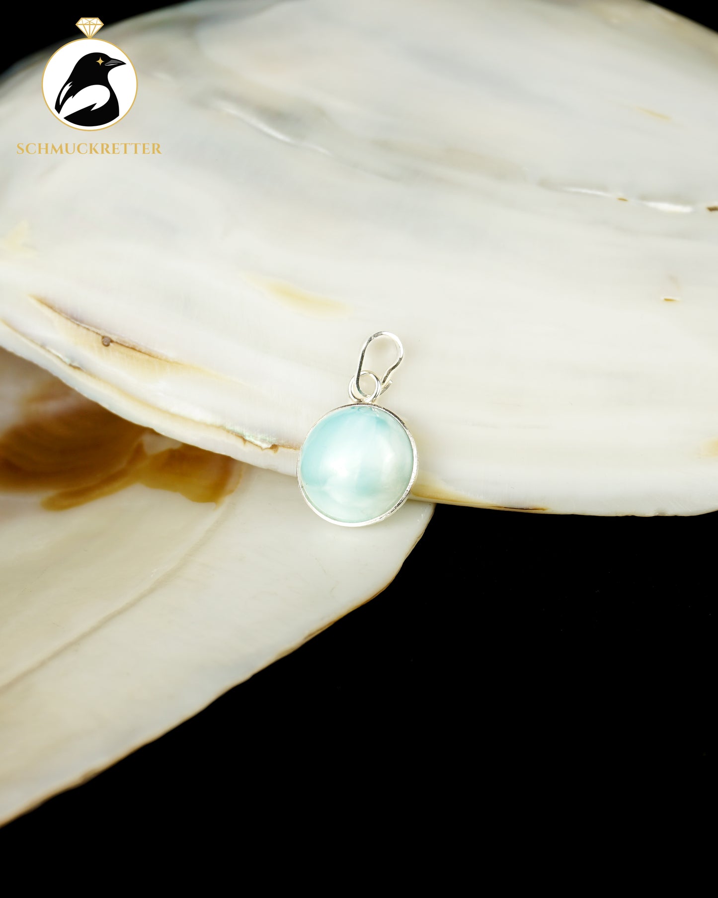 Karibischer Himmel – 925 Silber Anhänger mit Larimar