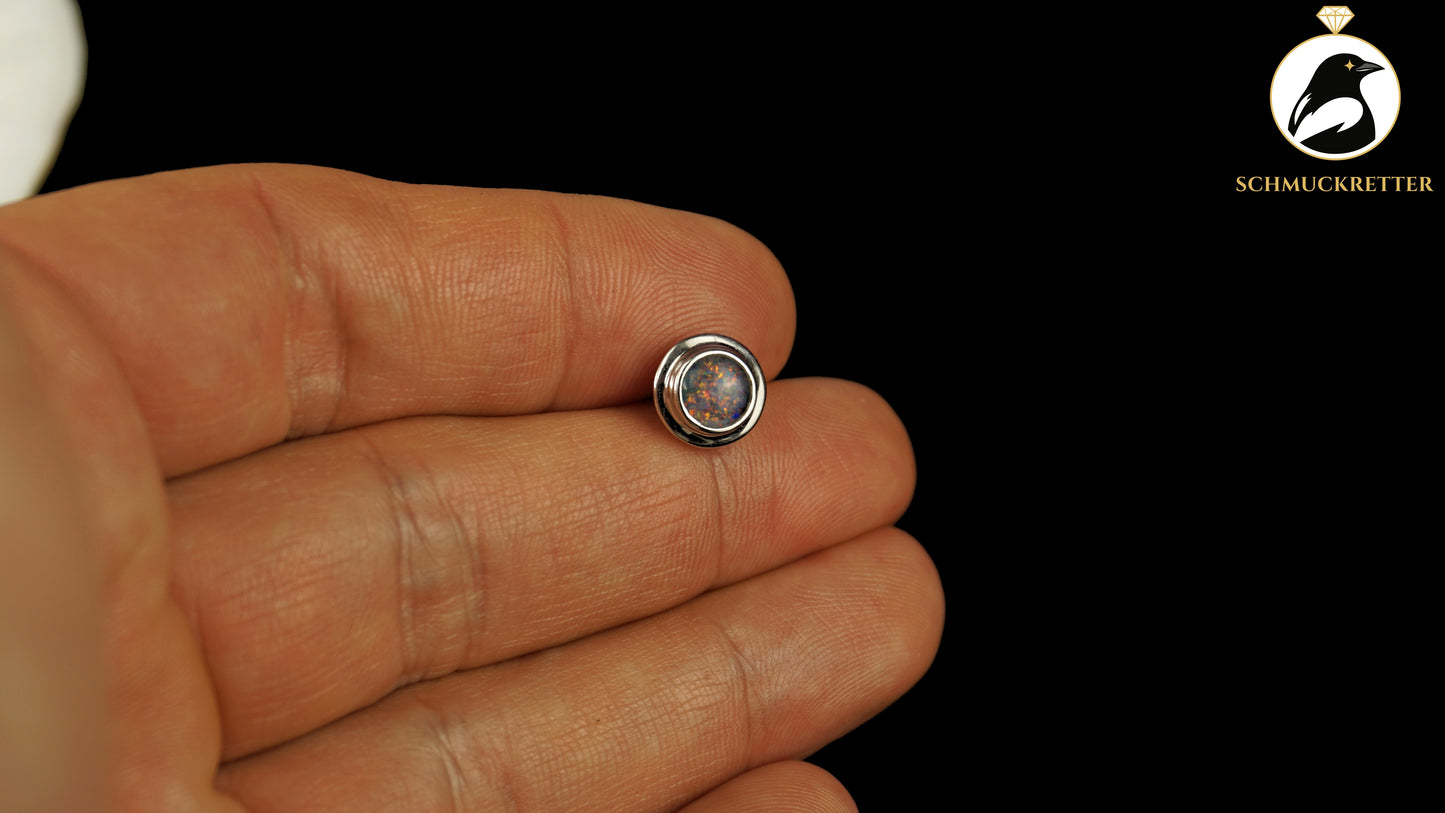 Opal Ohrstecker aus 585 Weißgold