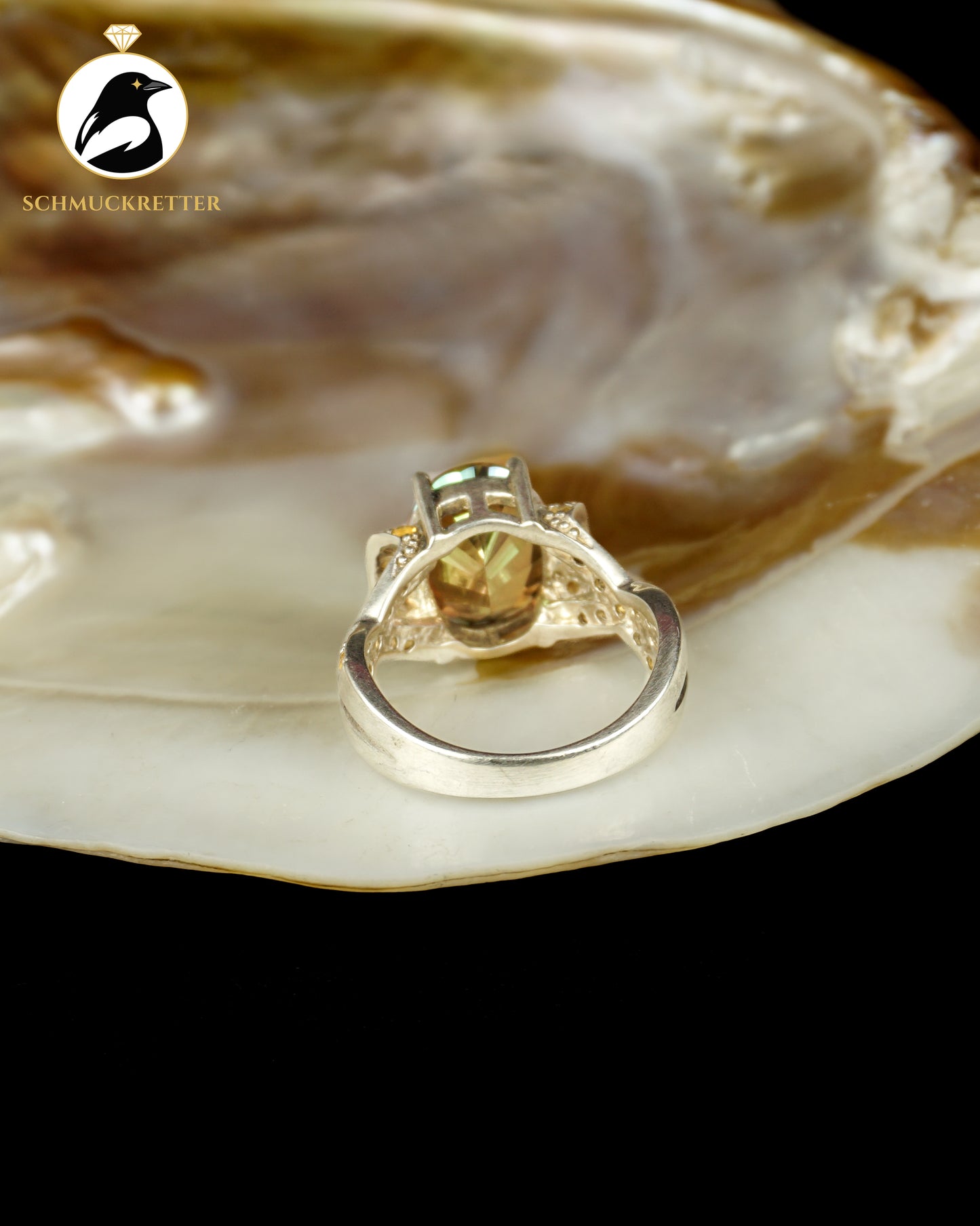 925 Silber Ring mit Mystik-Topas & Citrin, Gr. 60