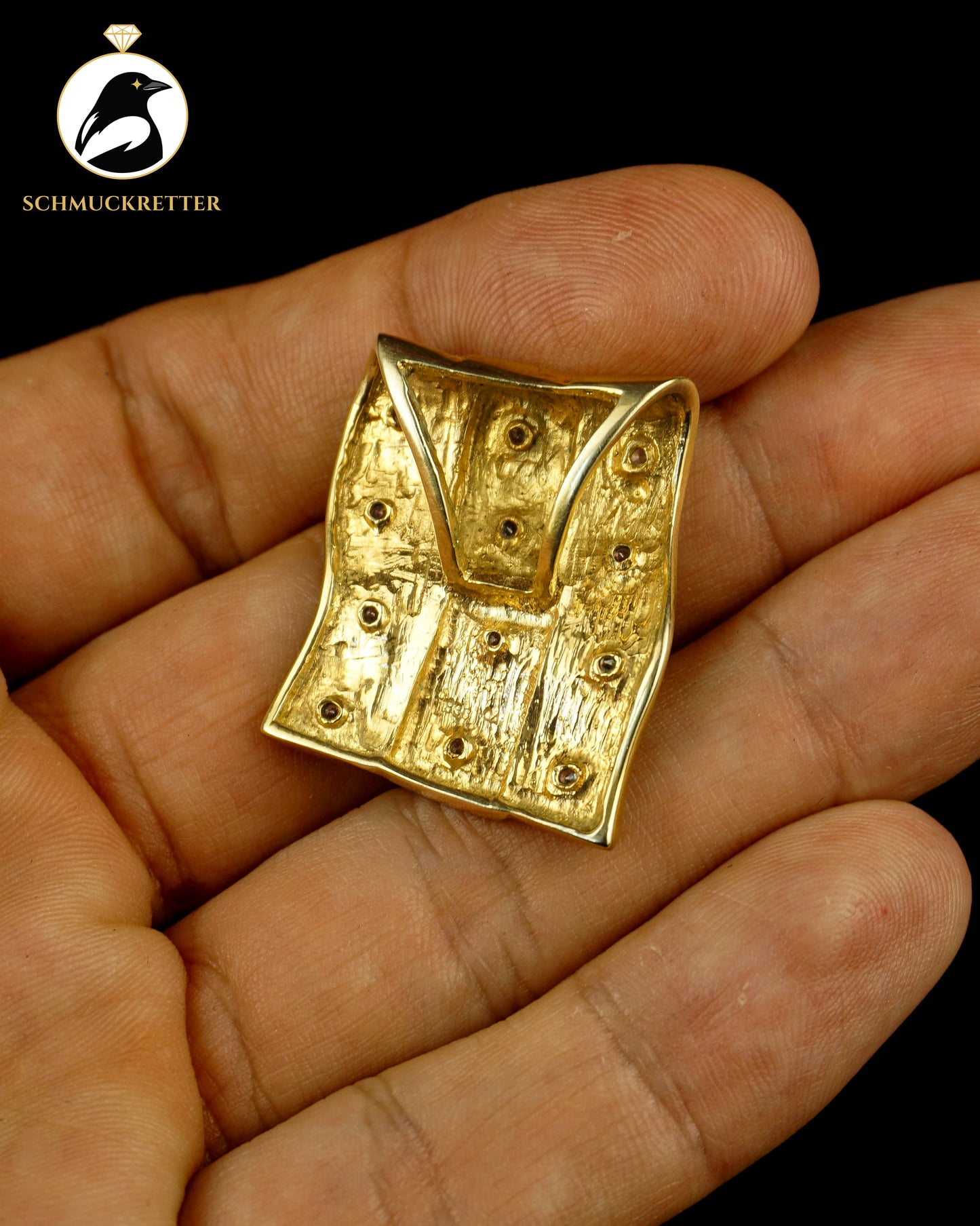 Goldwelle - Großer 333 Gold Anhänger mit Zirkonia
