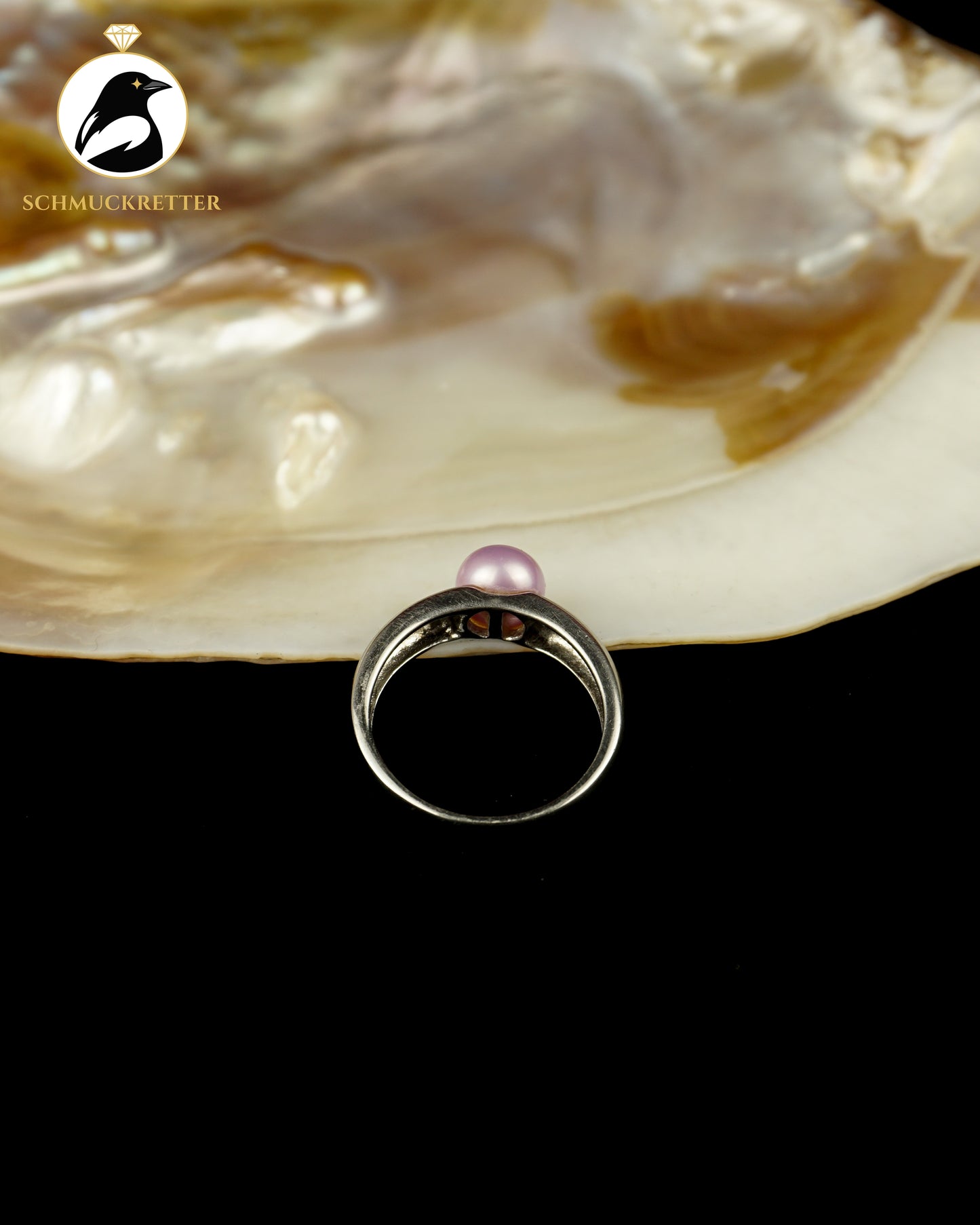 925 Silber Ring mit lila Süßwasserperle, Gr. 57