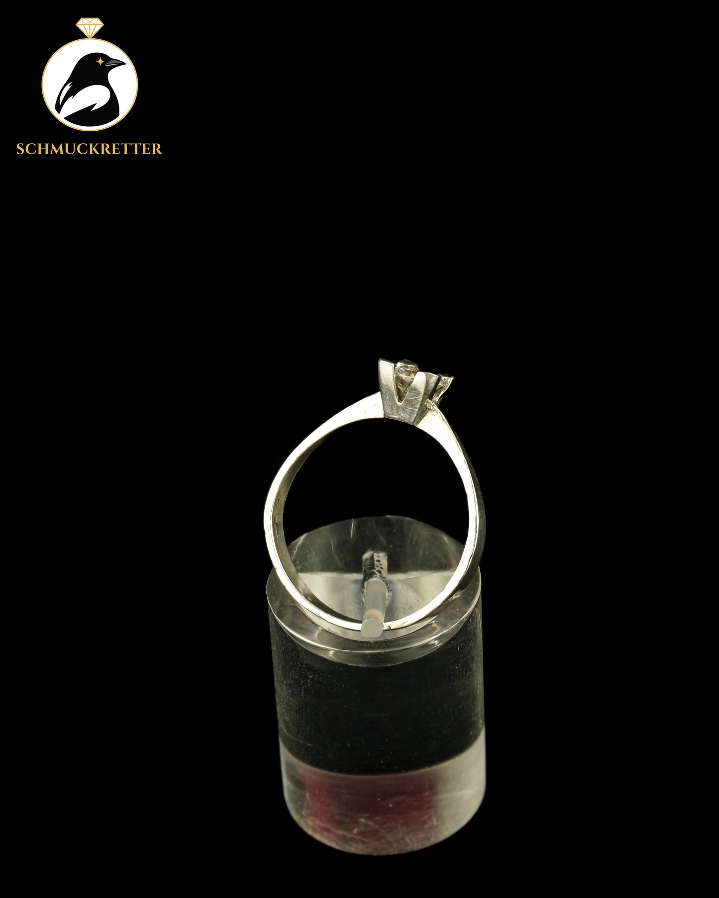 925 Silber Solitär-Ring mit funkelndem Zirkonia, Gr. 58