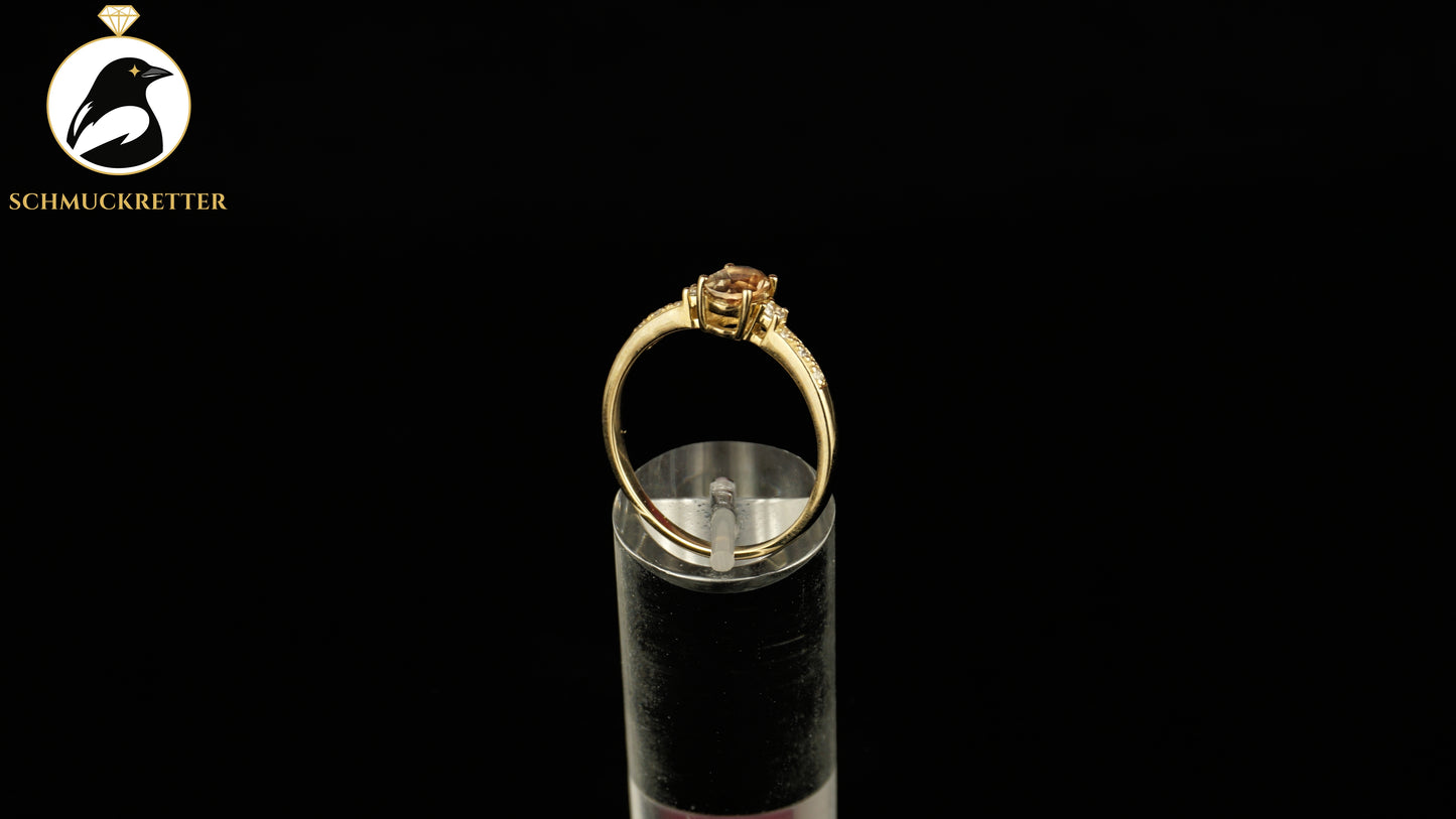 375 Gold Ring mit Morganit & weißem Topas - von Juwelo, Gr. 62