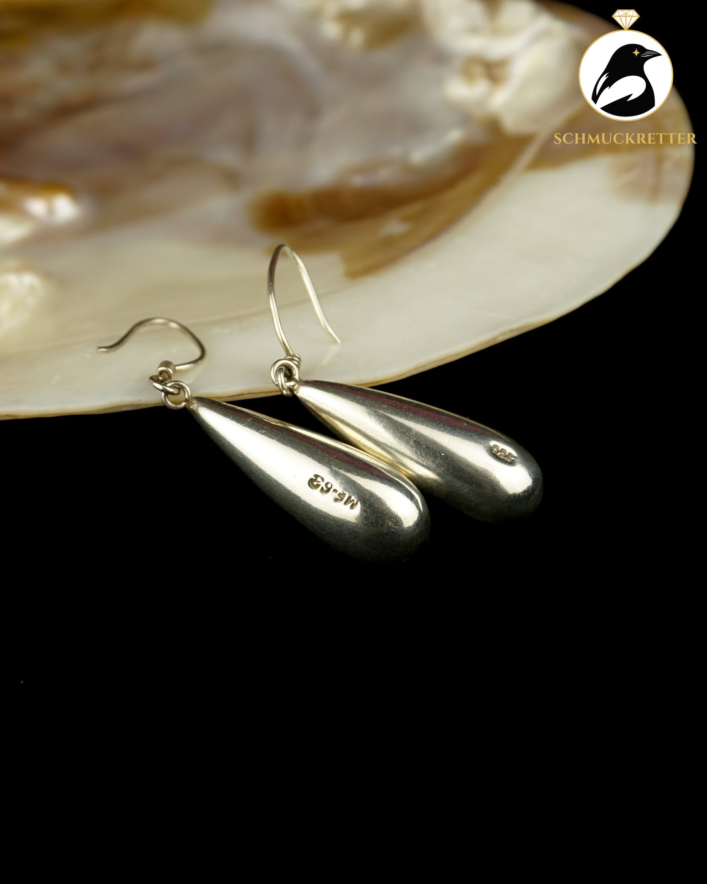 Mexikanische Ohrhänger aus 925 Silber, Tropfenform