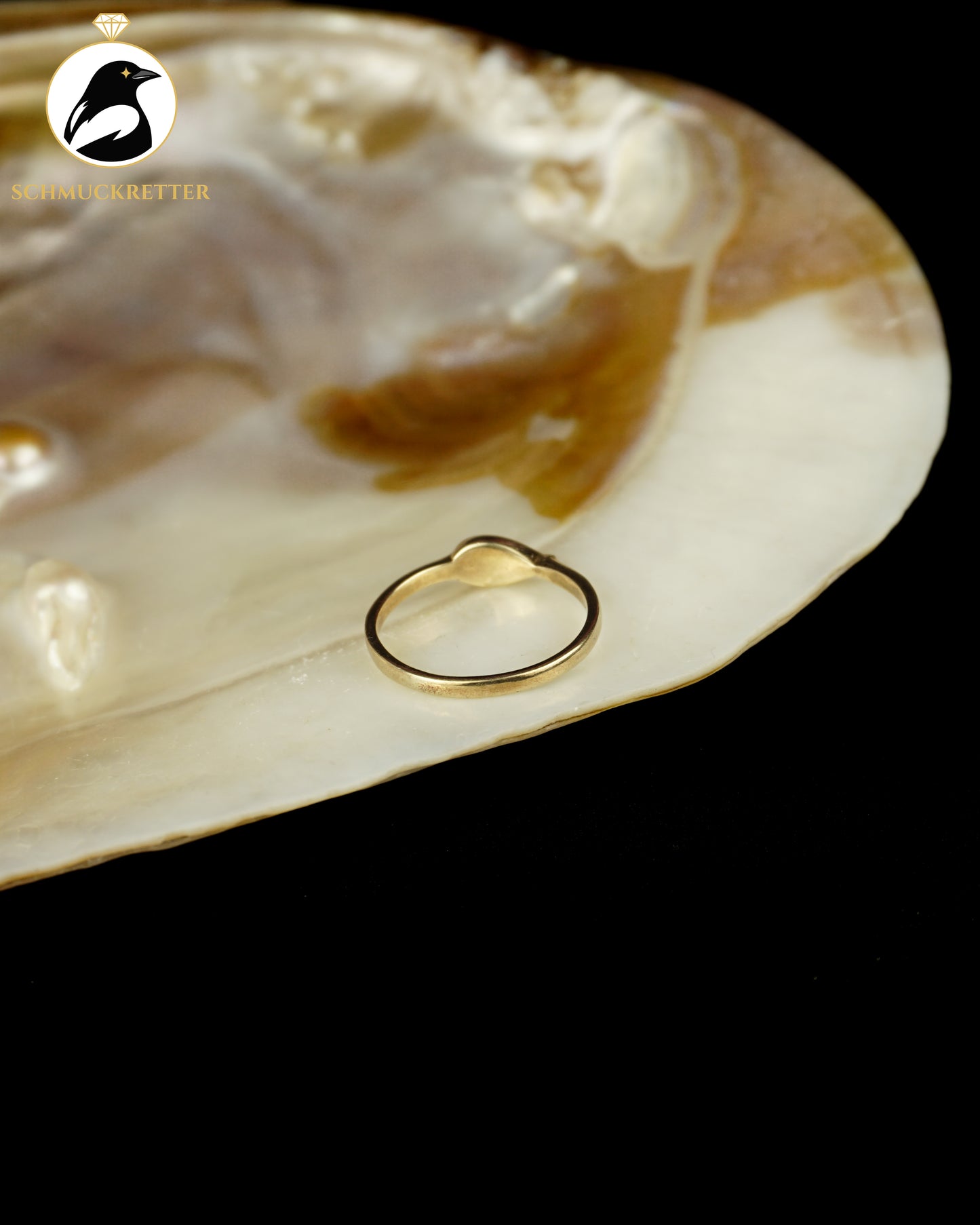 Zarter 333 Gold Ring mit Lapislazuli, Gr. 49