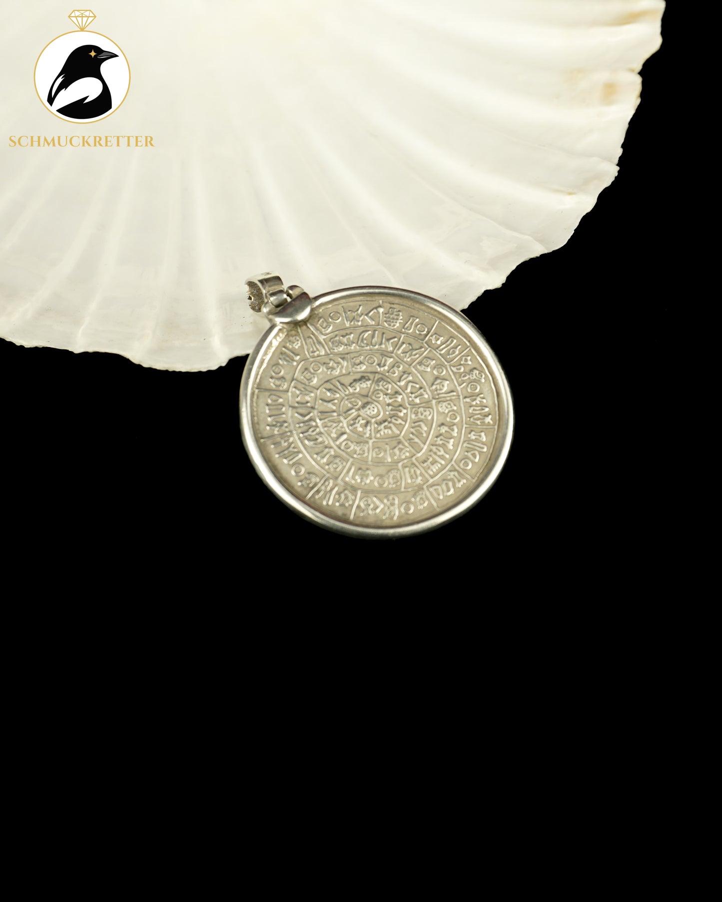 Minoisches Rätsel - Anhänger aus 925 Silber mit Diskos von Phaistos