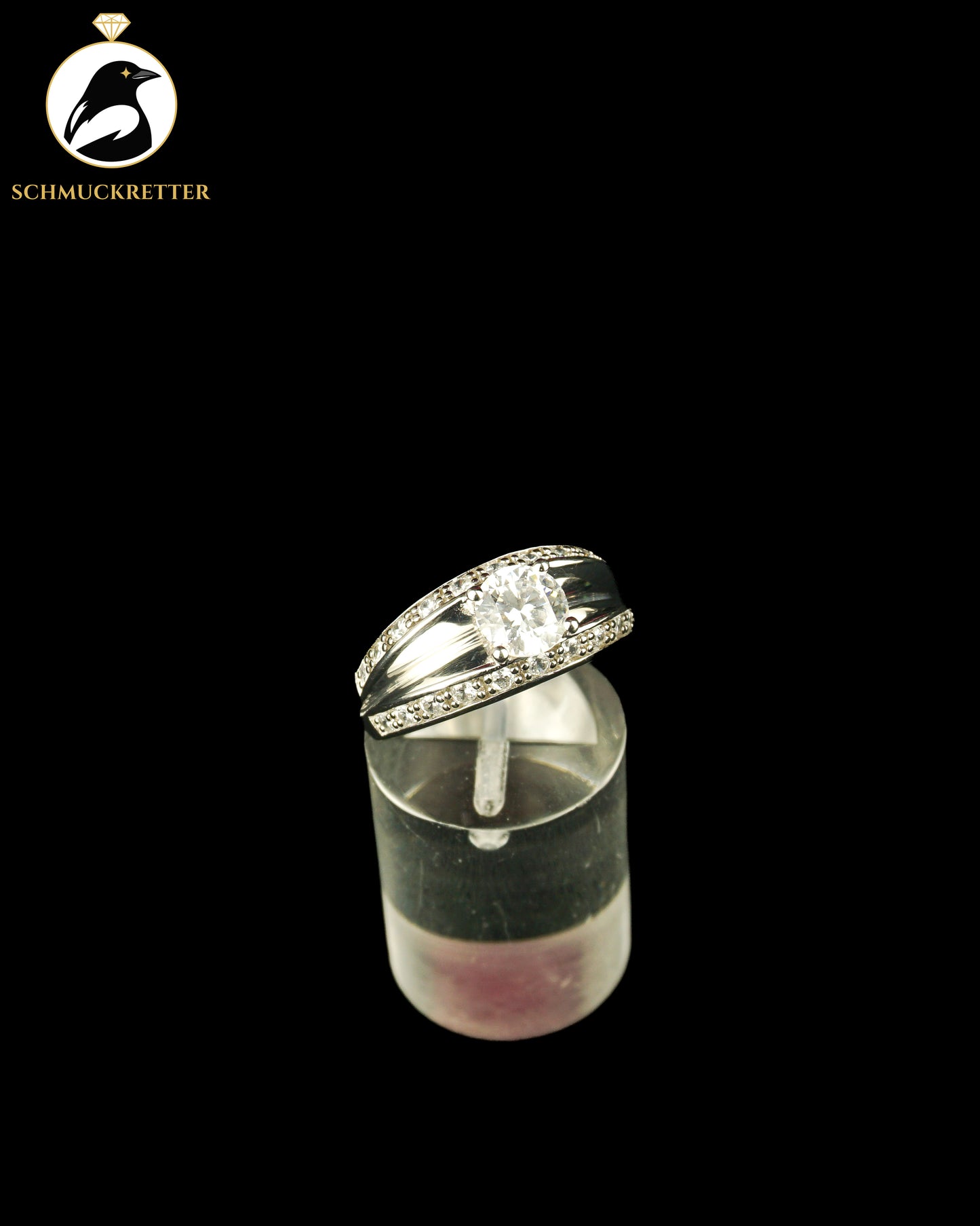Diamonique Ring aus 925 Silber mit Zirkonia, Gr. 57