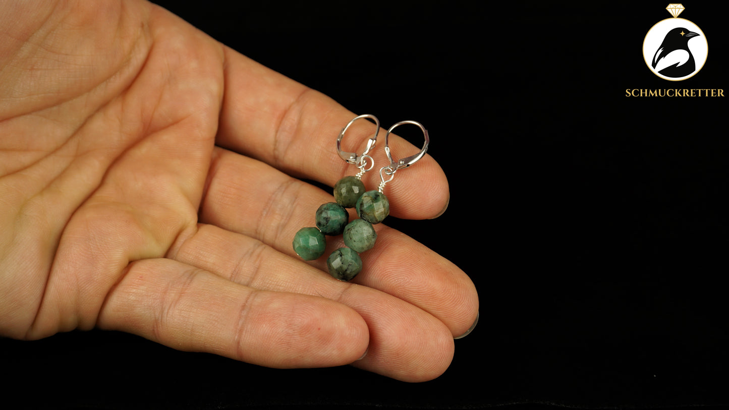 Smaragd Ohrringe aus 925 Silber