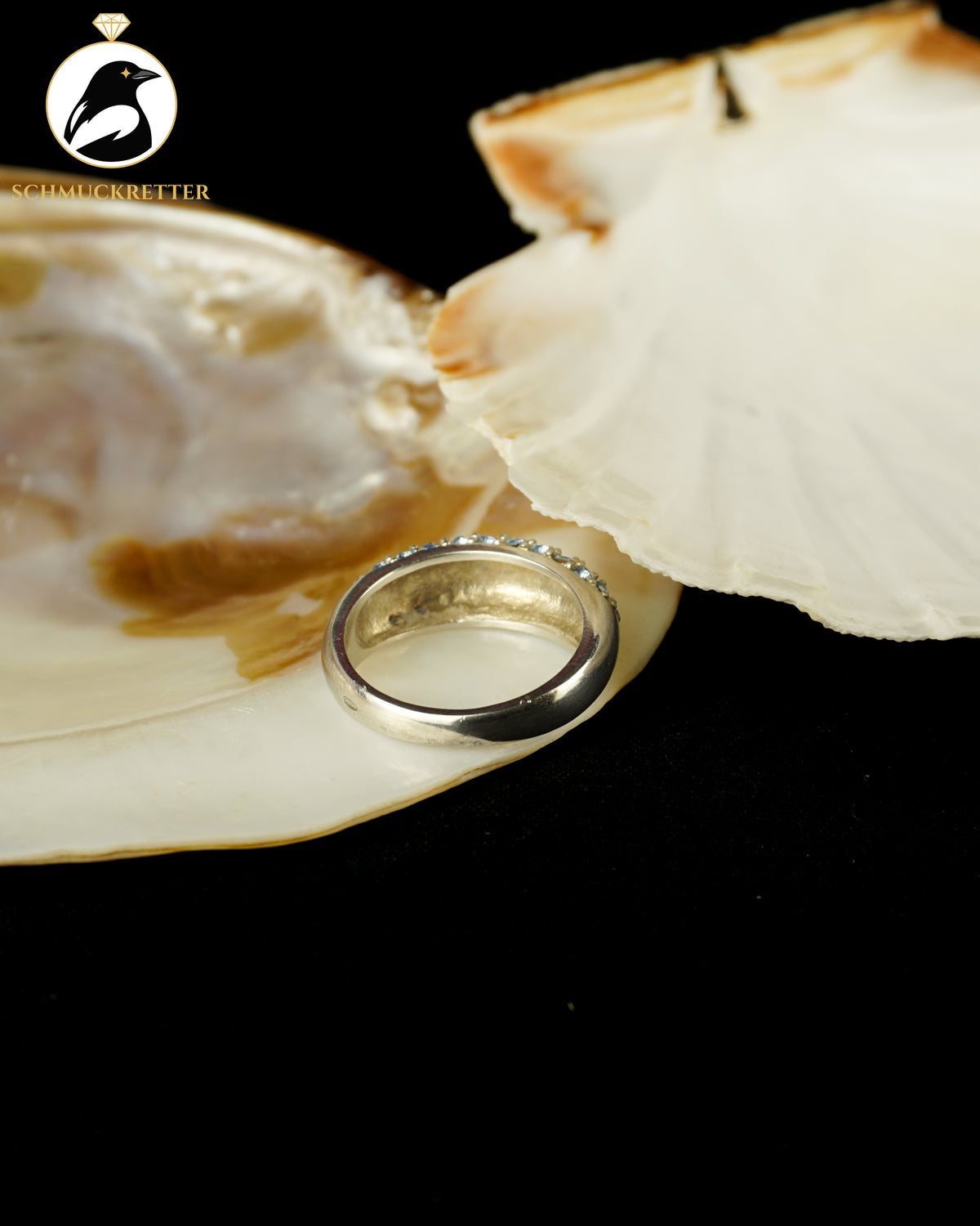 925 Silber Ring mit blauen Strasssteinen, Gr. 60