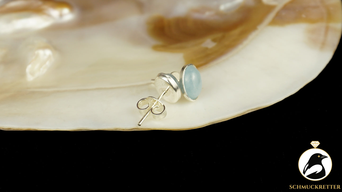 Aquamarin Ohrstecker in 925 Silber