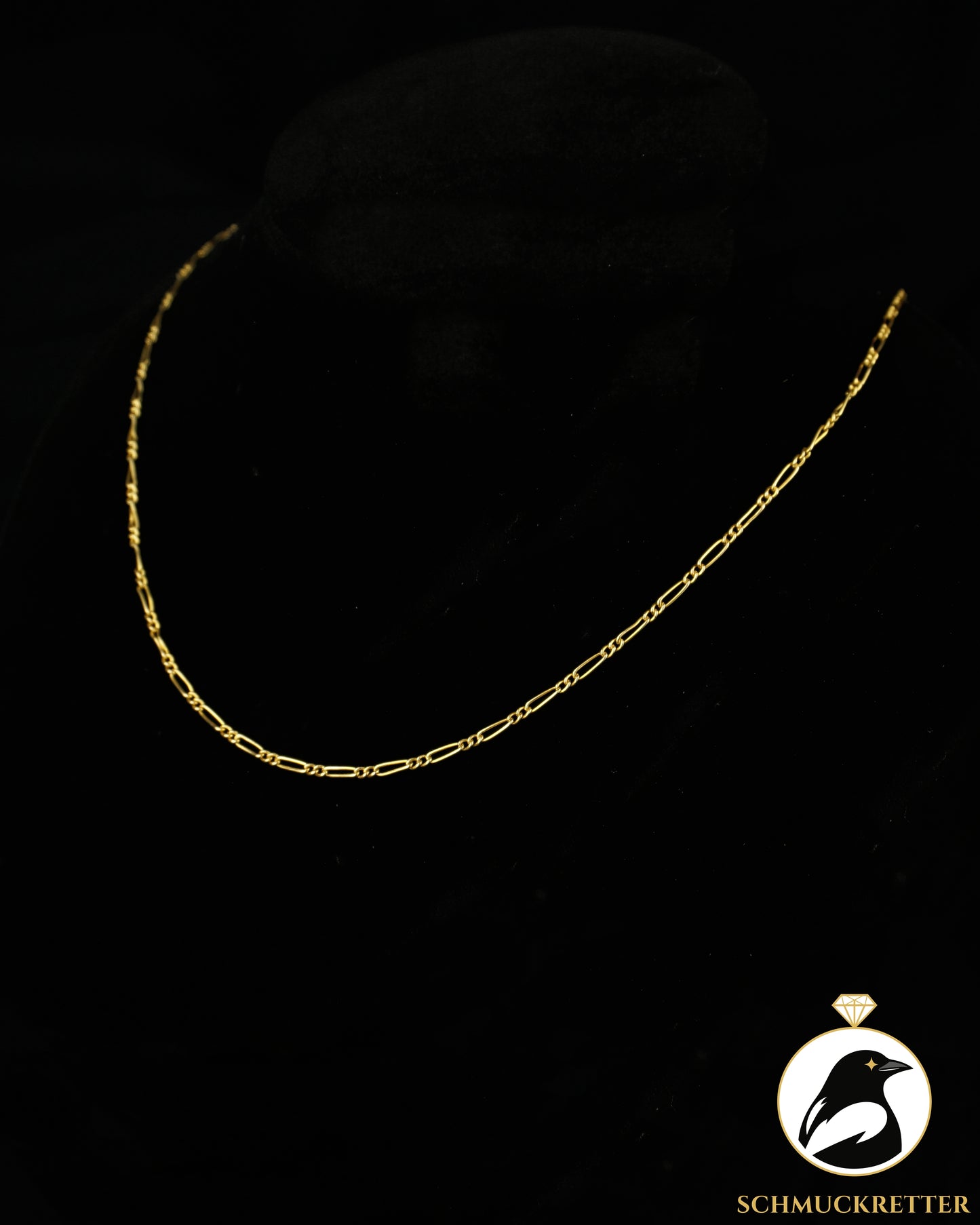 750 Gold Figaro Halskette aus Frankreich, 46,5cm