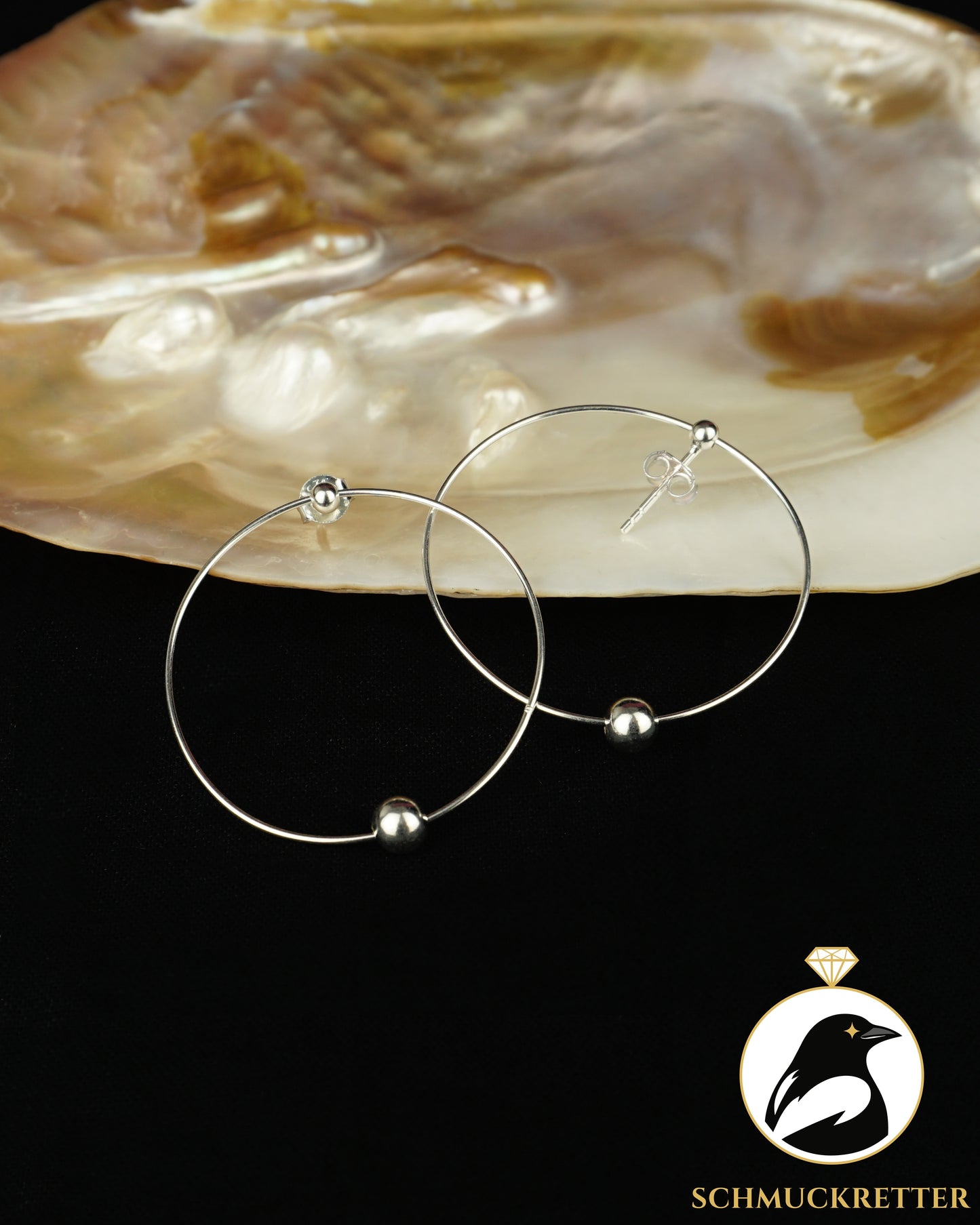 Große runde Ohrringe aus 925 Silber