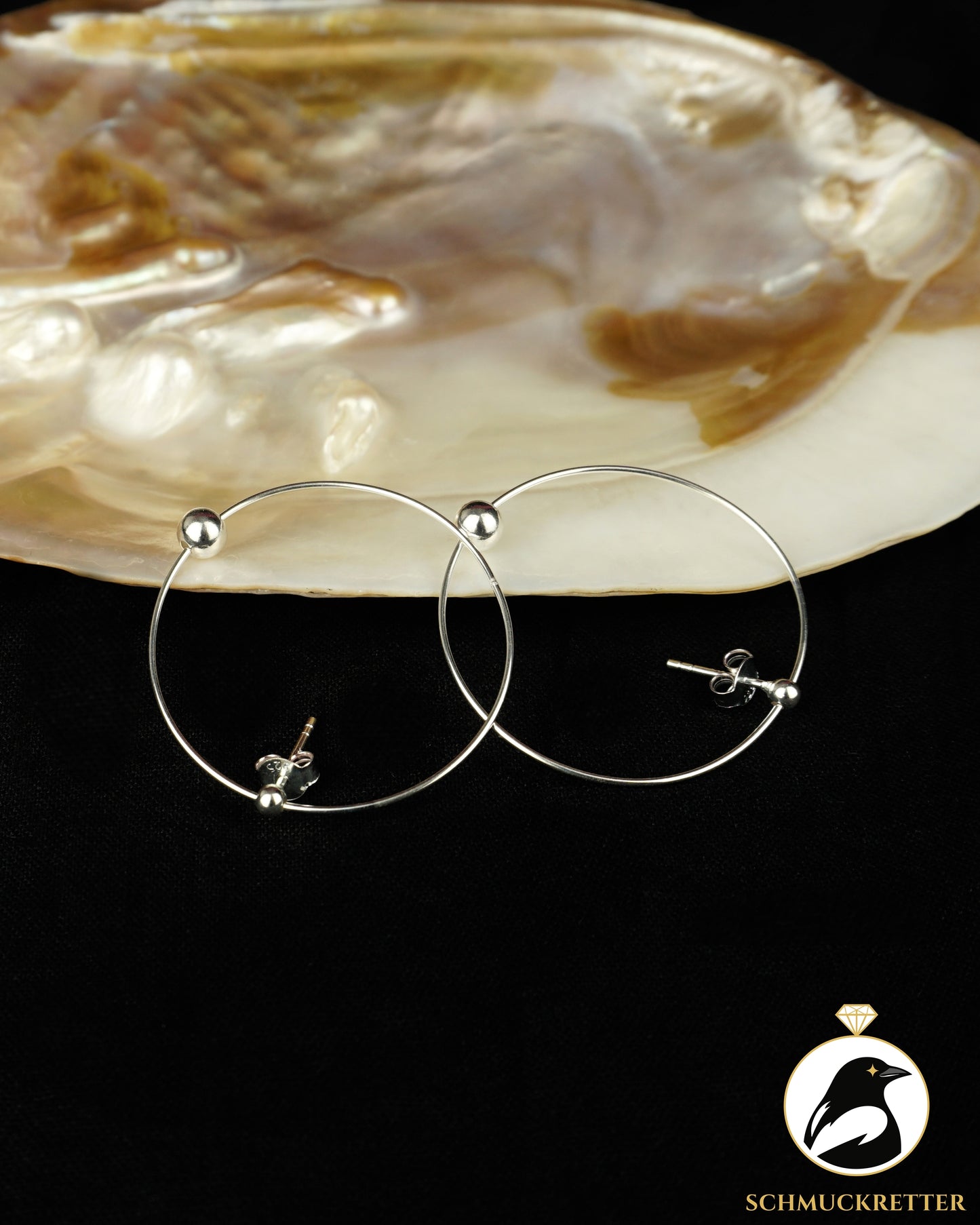 Große runde Ohrringe aus 925 Silber