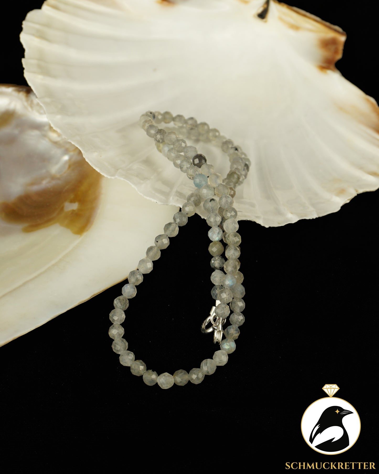 Facettierte Labradorit Kette mit 925 Silber Verschluss