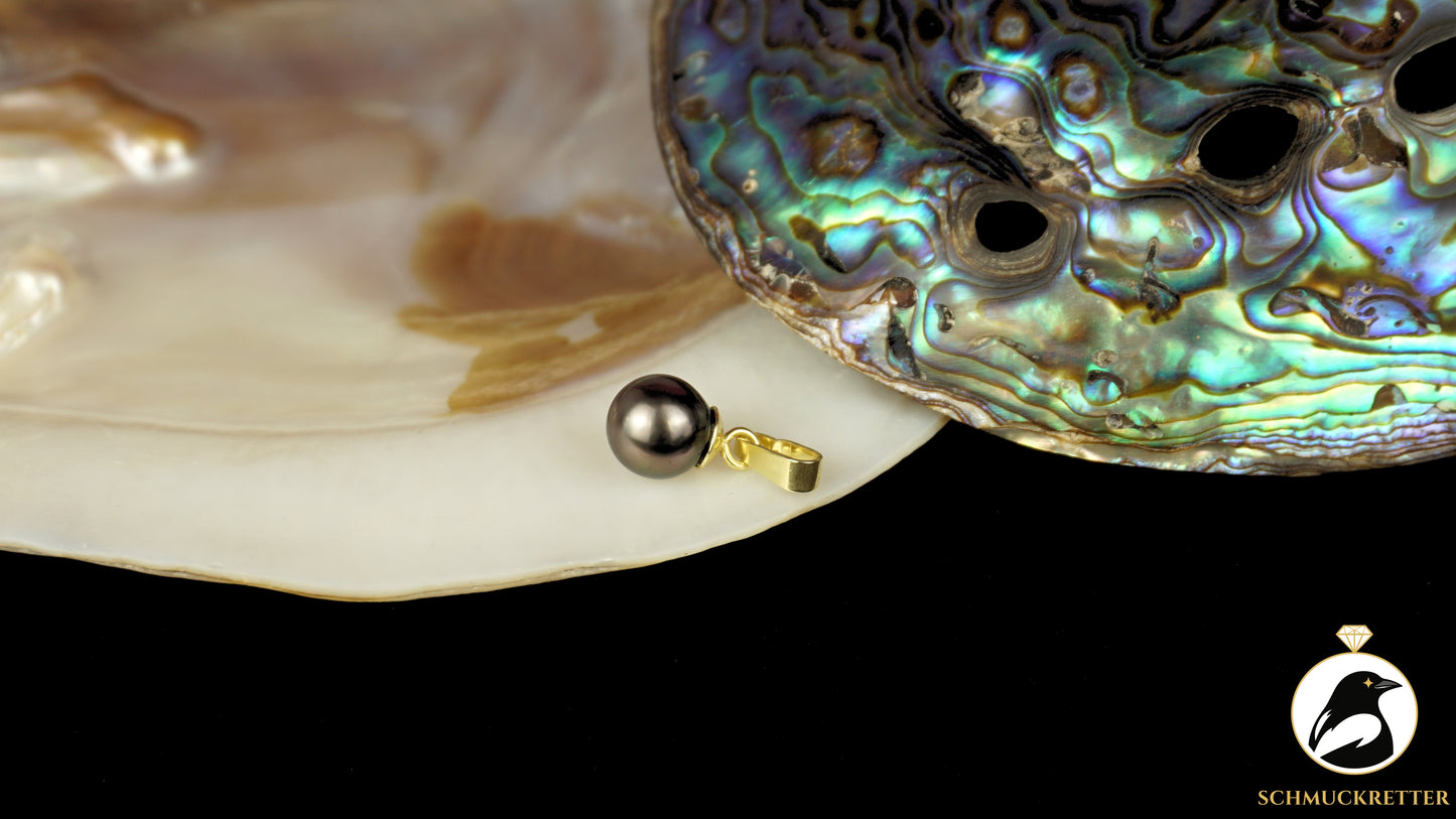 Anhänger mit echter Tahitiperle & 333 Gold Schlaufe