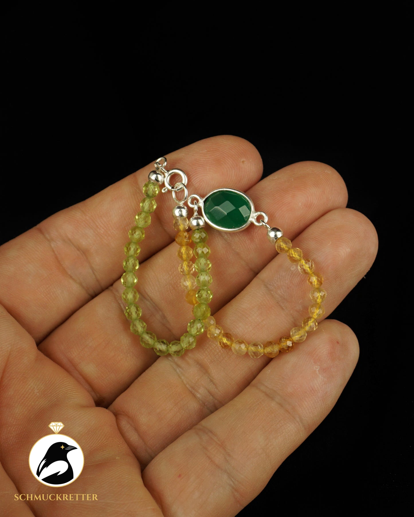 Armband | Jemenchamäleon | Peridot, Citrin & Grüner Achat
