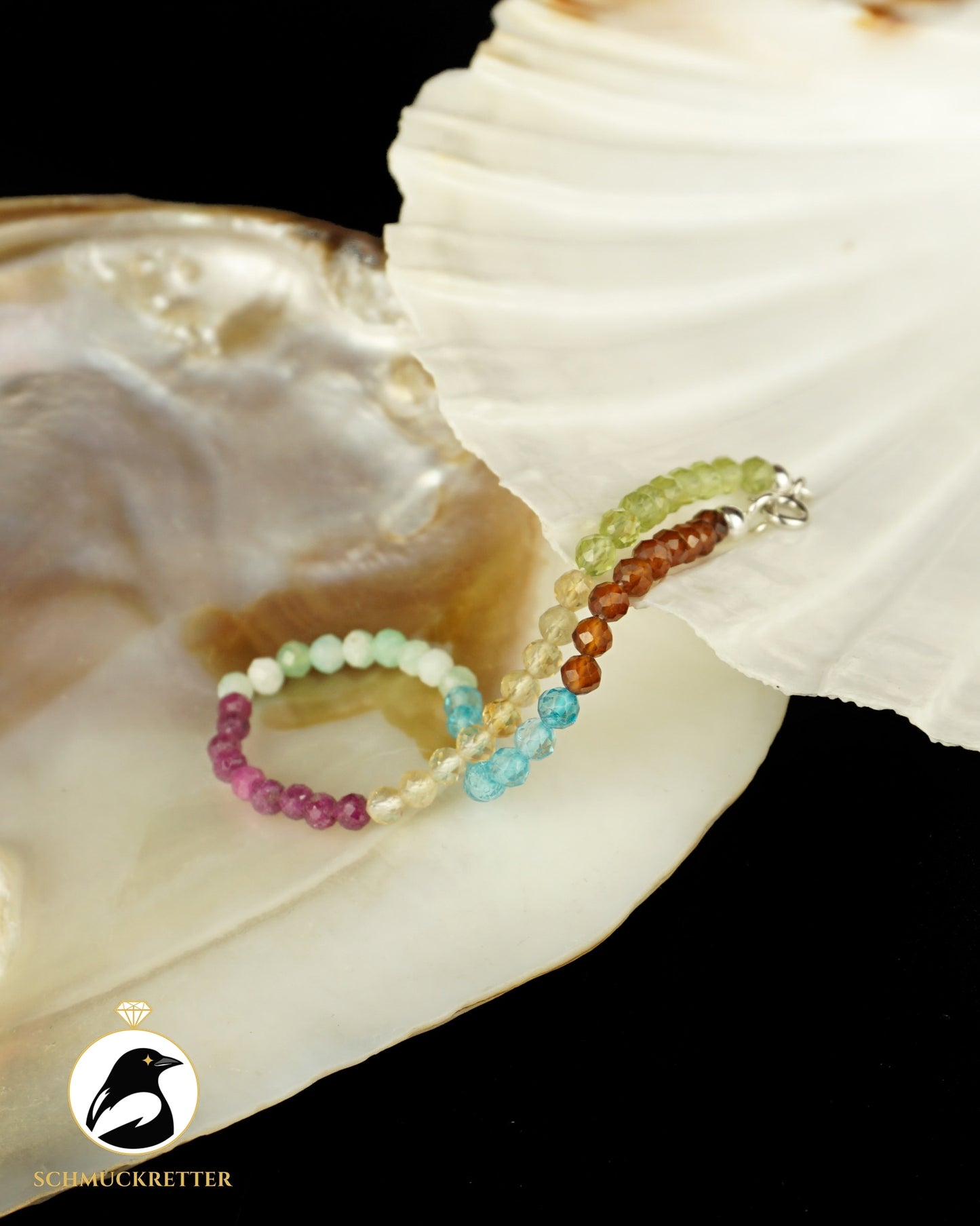 Armband | Papageifisch | Blautopas, Chrysopras, Rubin, Hessonit, Peridot, Citrin