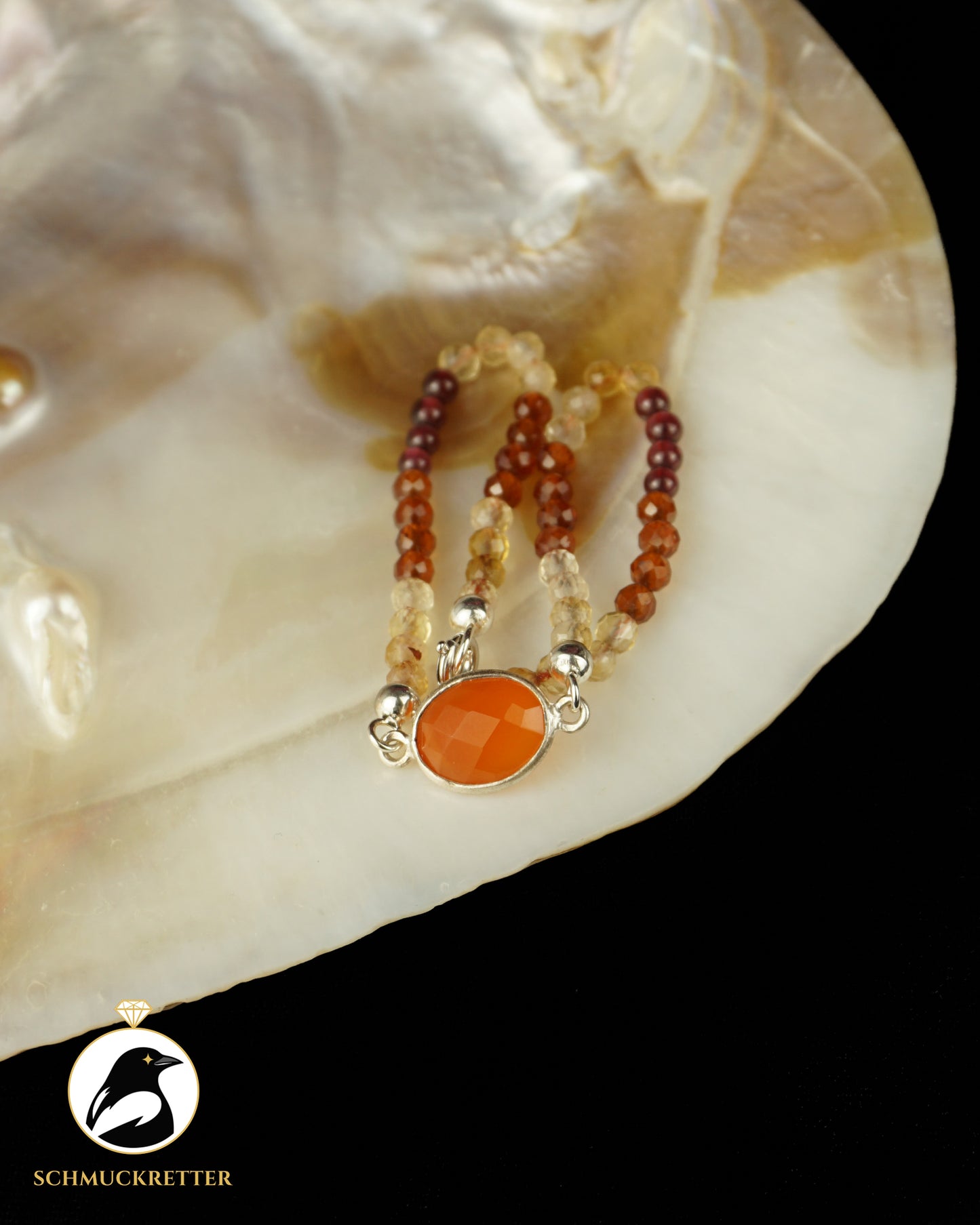 Armband | Bartagame | Karneol, Granat, Citrin & Hessonit