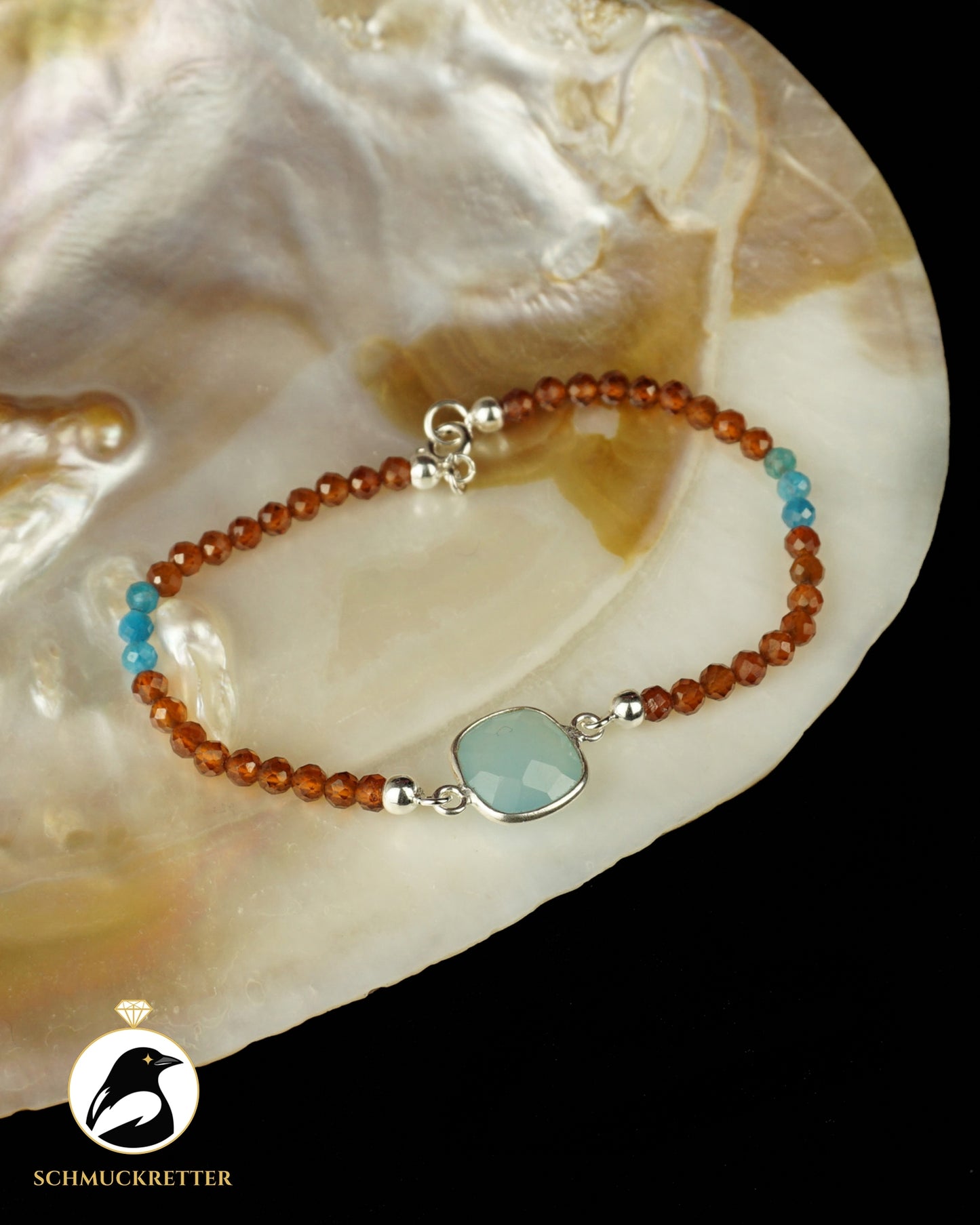 Armband | Eisvogel I | Chalcedon, Hessonit & Apatit