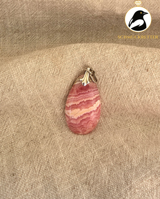 Rhodochrosit-Anhänger mit 835 Silber Öse