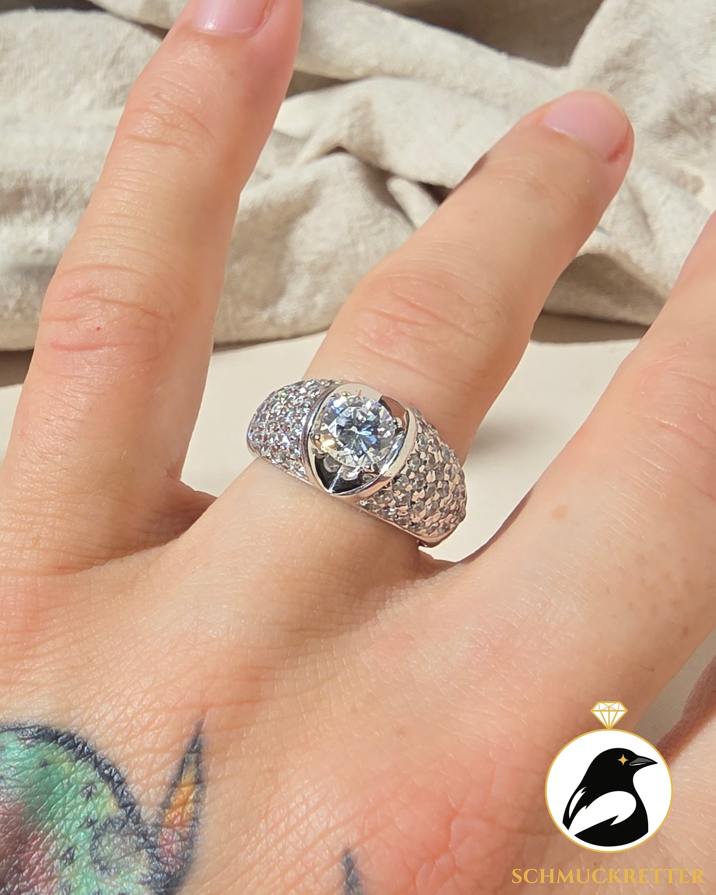 925 Silber Ring mit vielen Zirkonia von Diamonique, Gr. 57