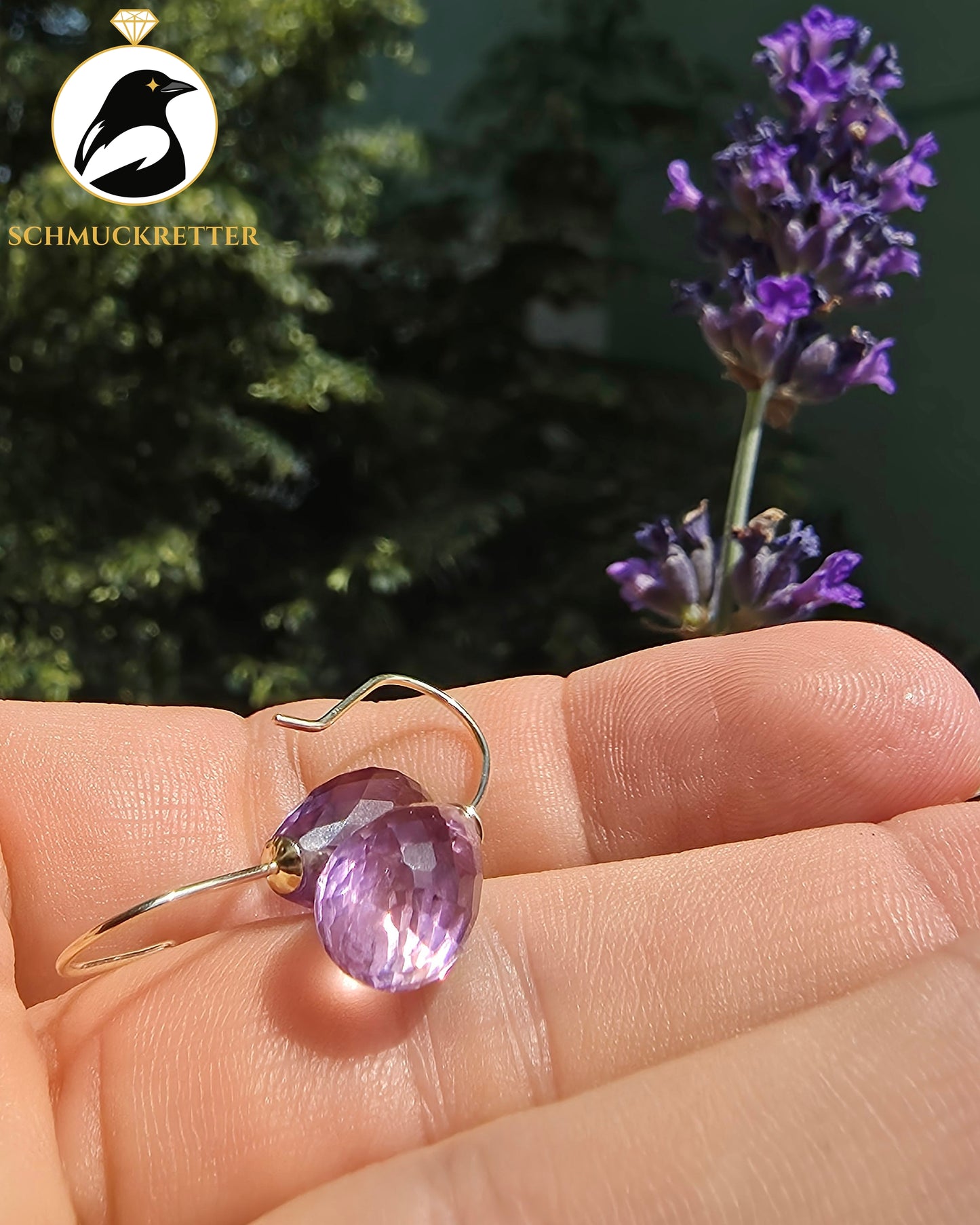 Facettierte Amethyst Ohrringe - 585 Gold