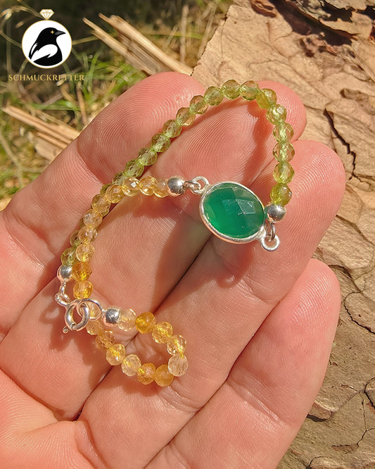 Armband | Jemenchamäleon | Peridot, Citrin & Grüner Achat