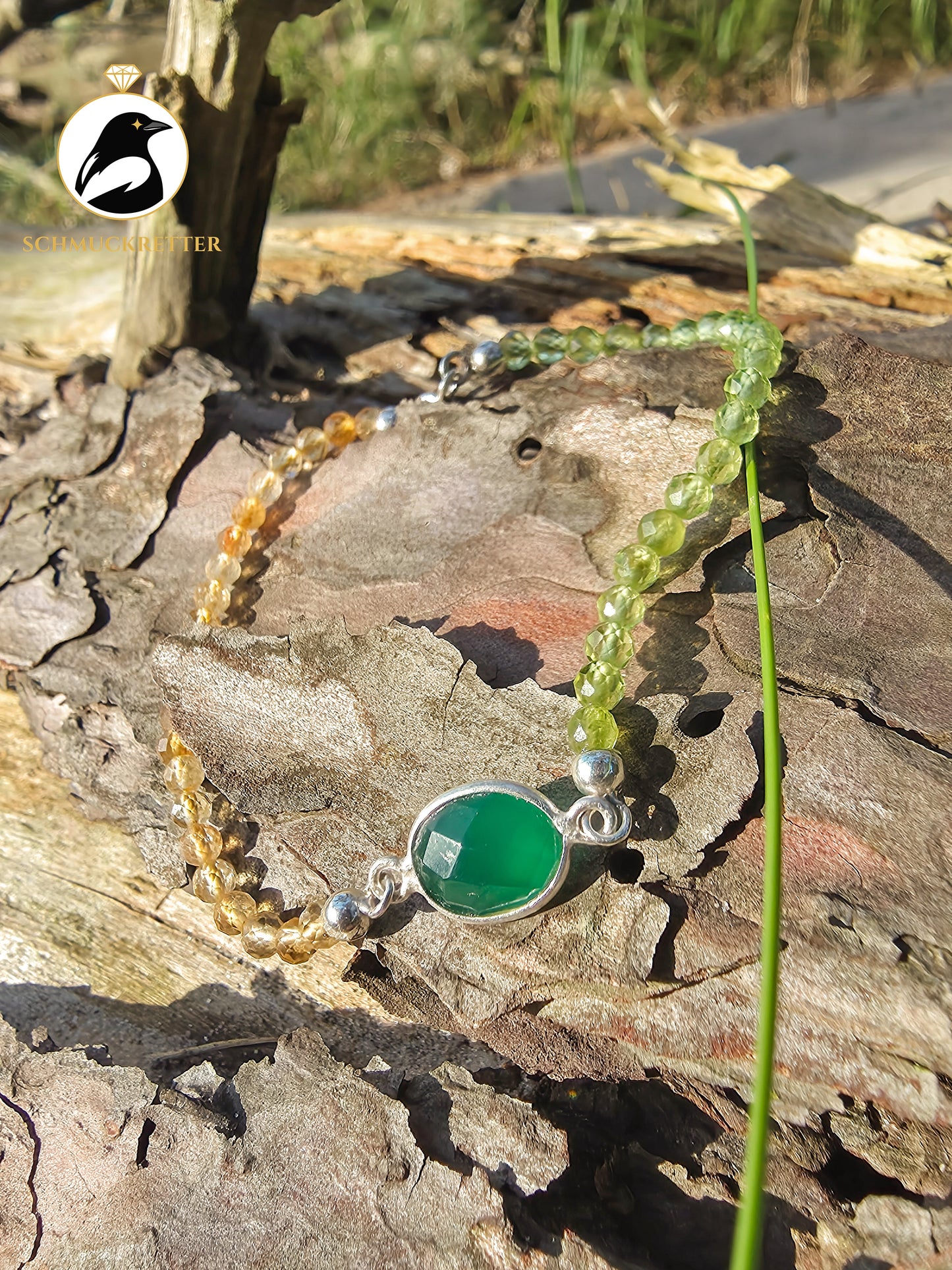 Armband | Jemenchamäleon | Peridot, Citrin & Grüner Achat