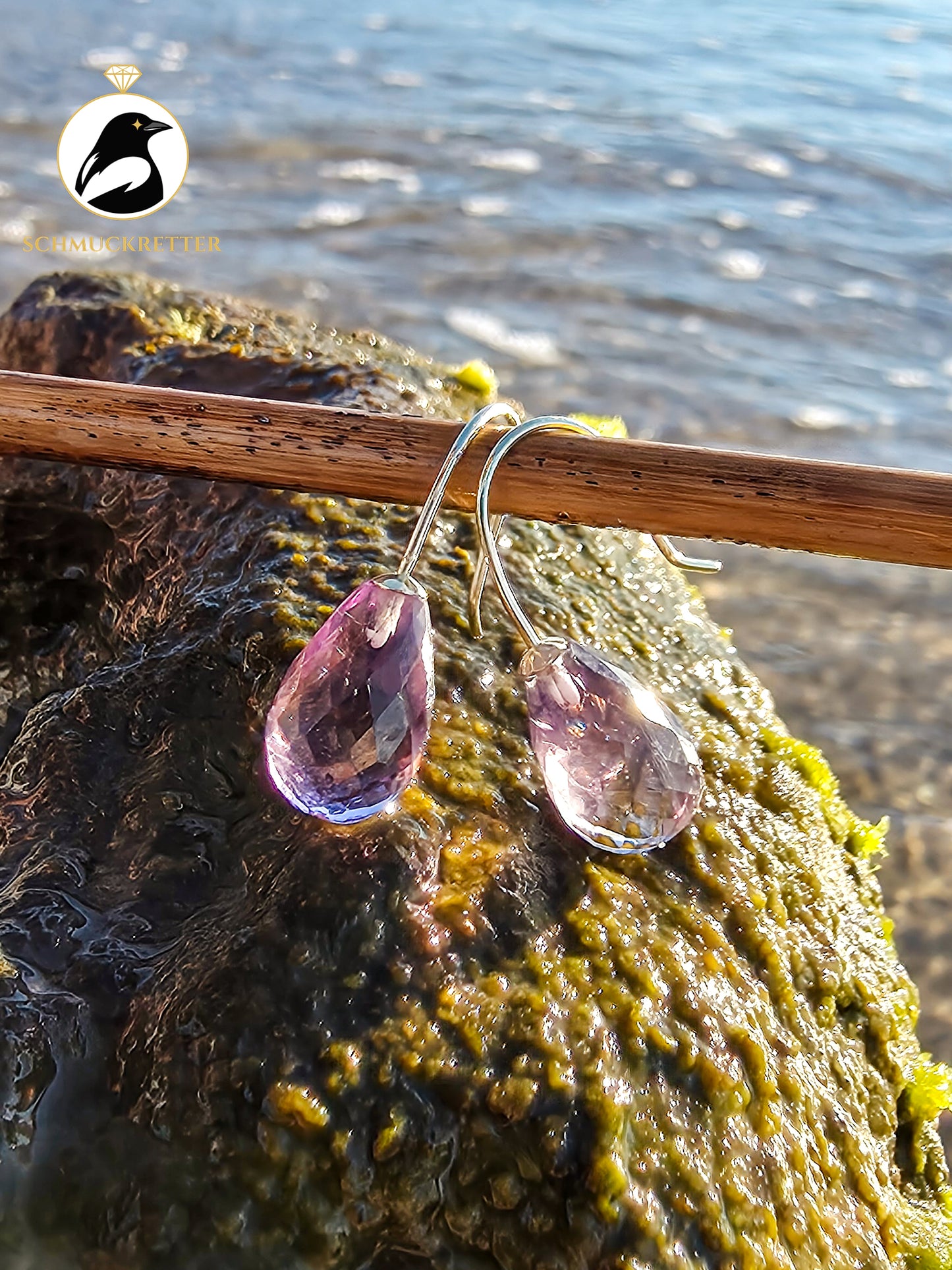Facettierte Amethyst Ohrringe - 585 Gold