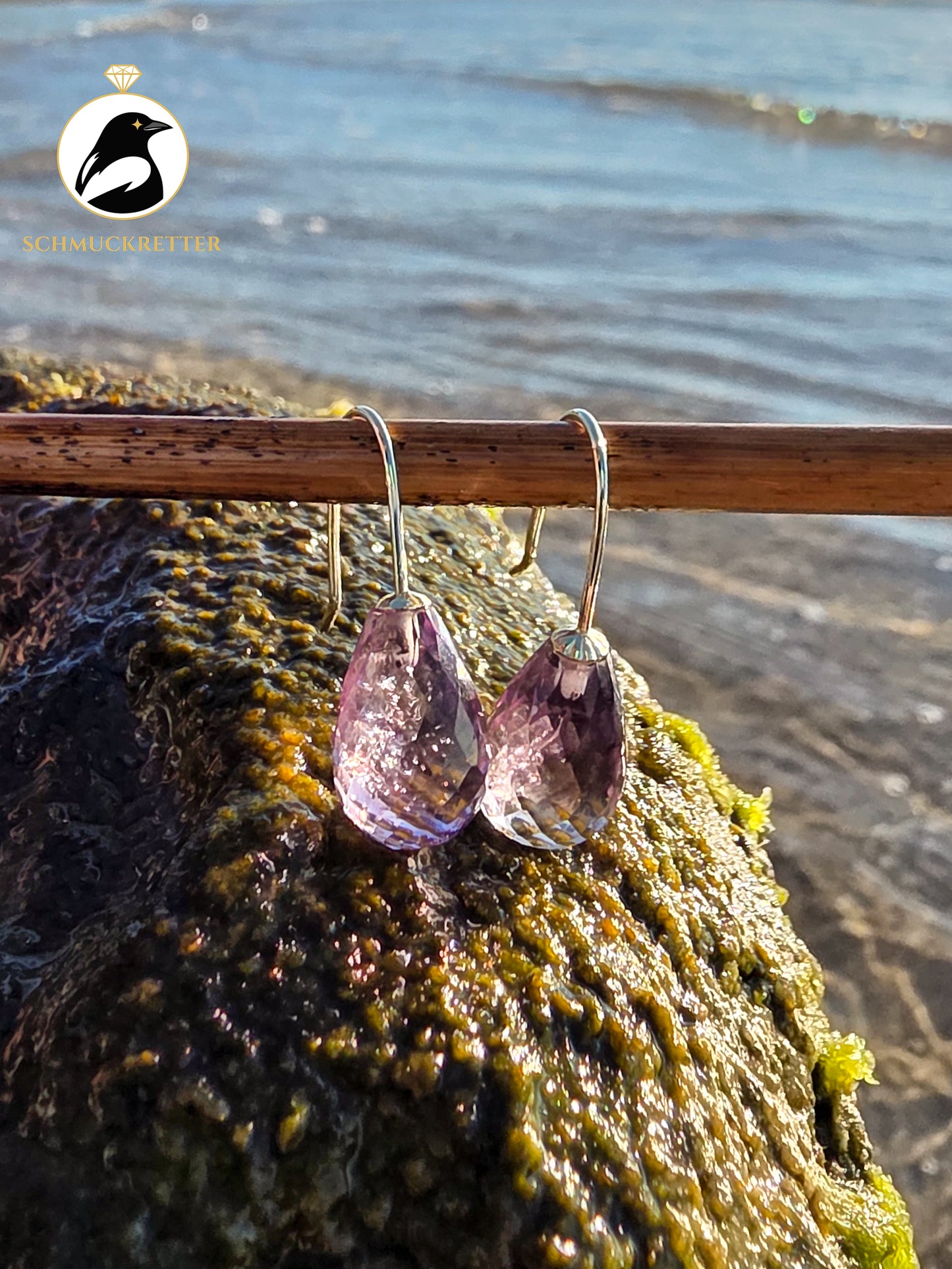 Facettierte Amethyst Ohrringe - 585 Gold