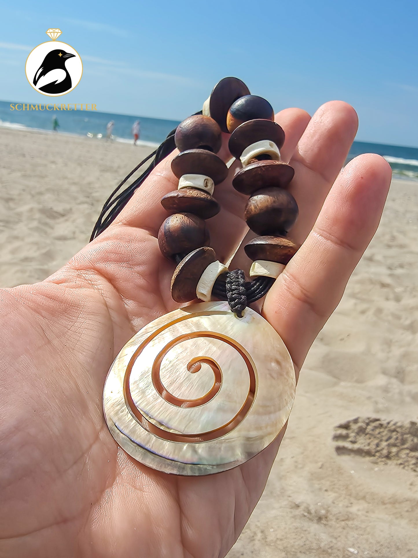 Set: Boho Beach-Ketten mit Perlmutt-Anhängern