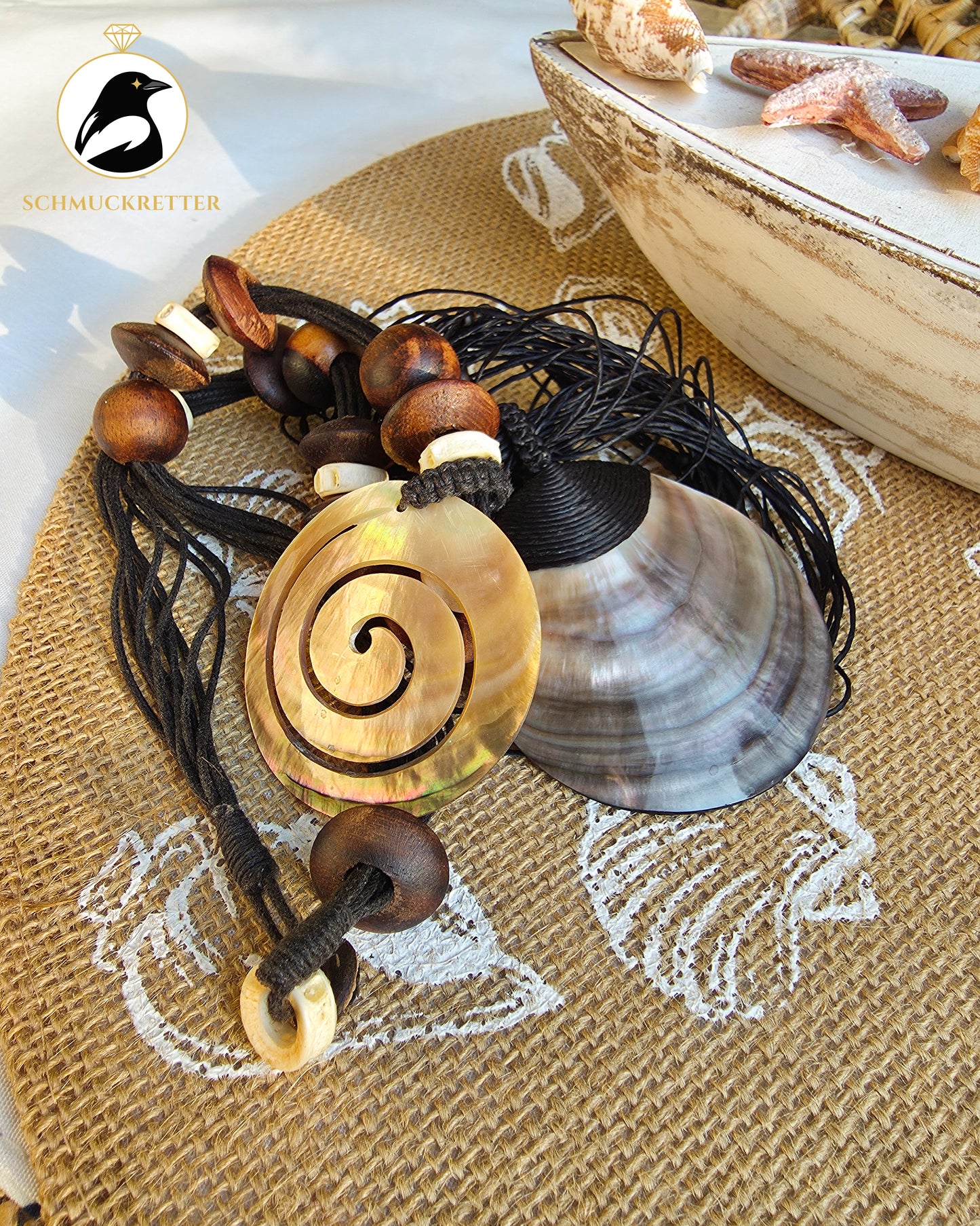 Set: Boho Beach-Ketten mit Perlmutt-Anhängern