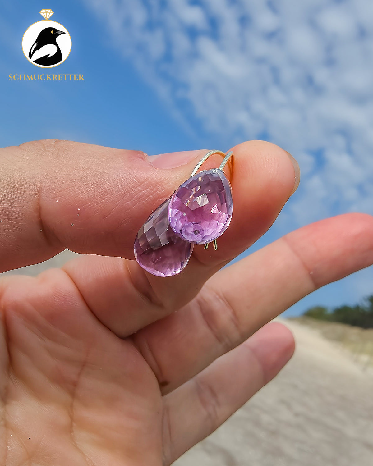 Facettierte Amethyst Ohrringe - 585 Gold