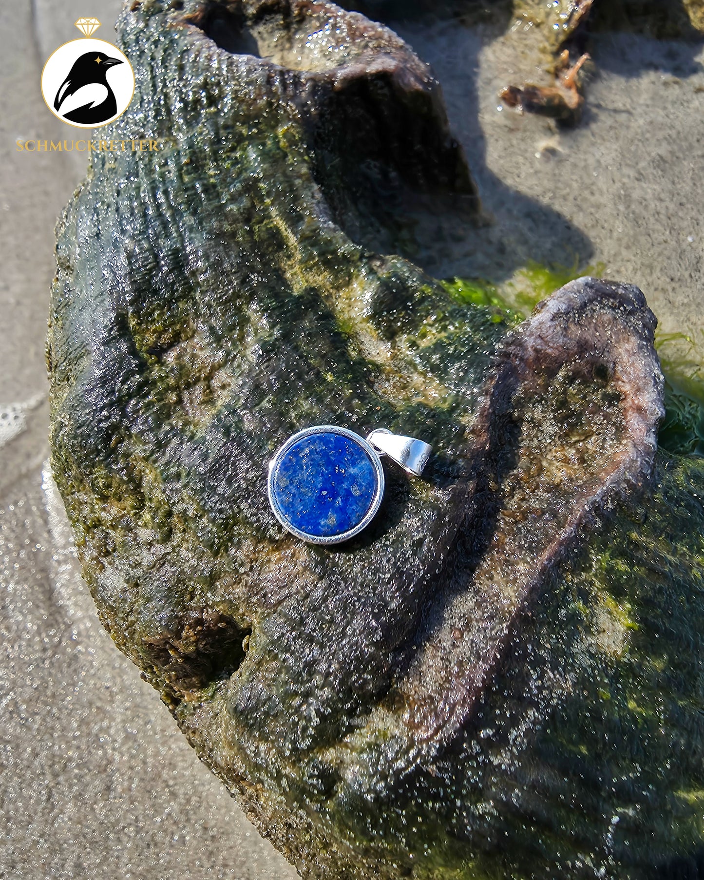 Lapislazuli Anhänger gefasst in 925 Silber