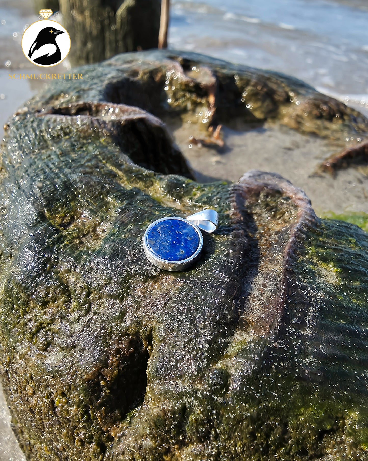 Lapislazuli Anhänger gefasst in 925 Silber