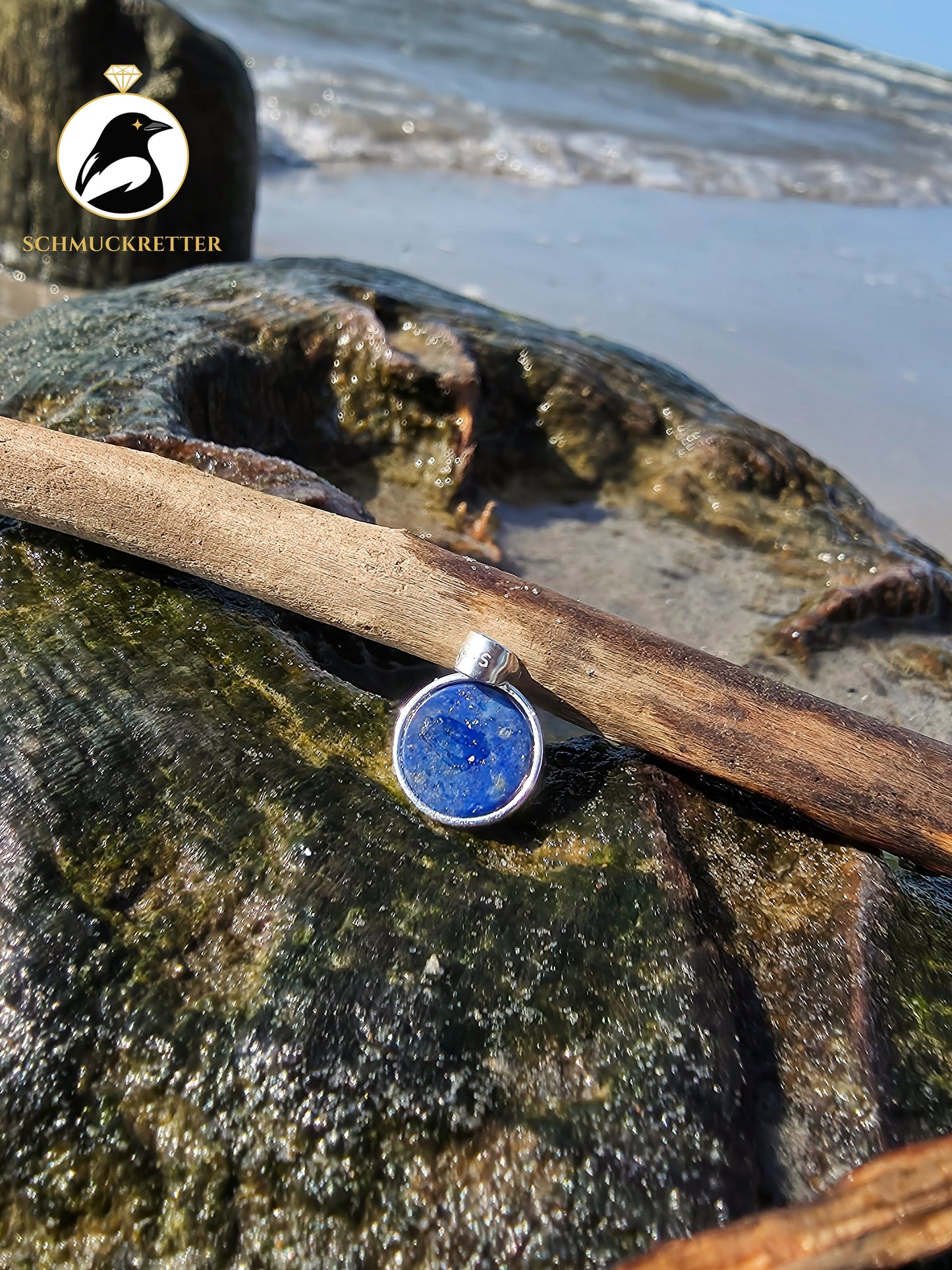 Lapislazuli Anhänger gefasst in 925 Silber