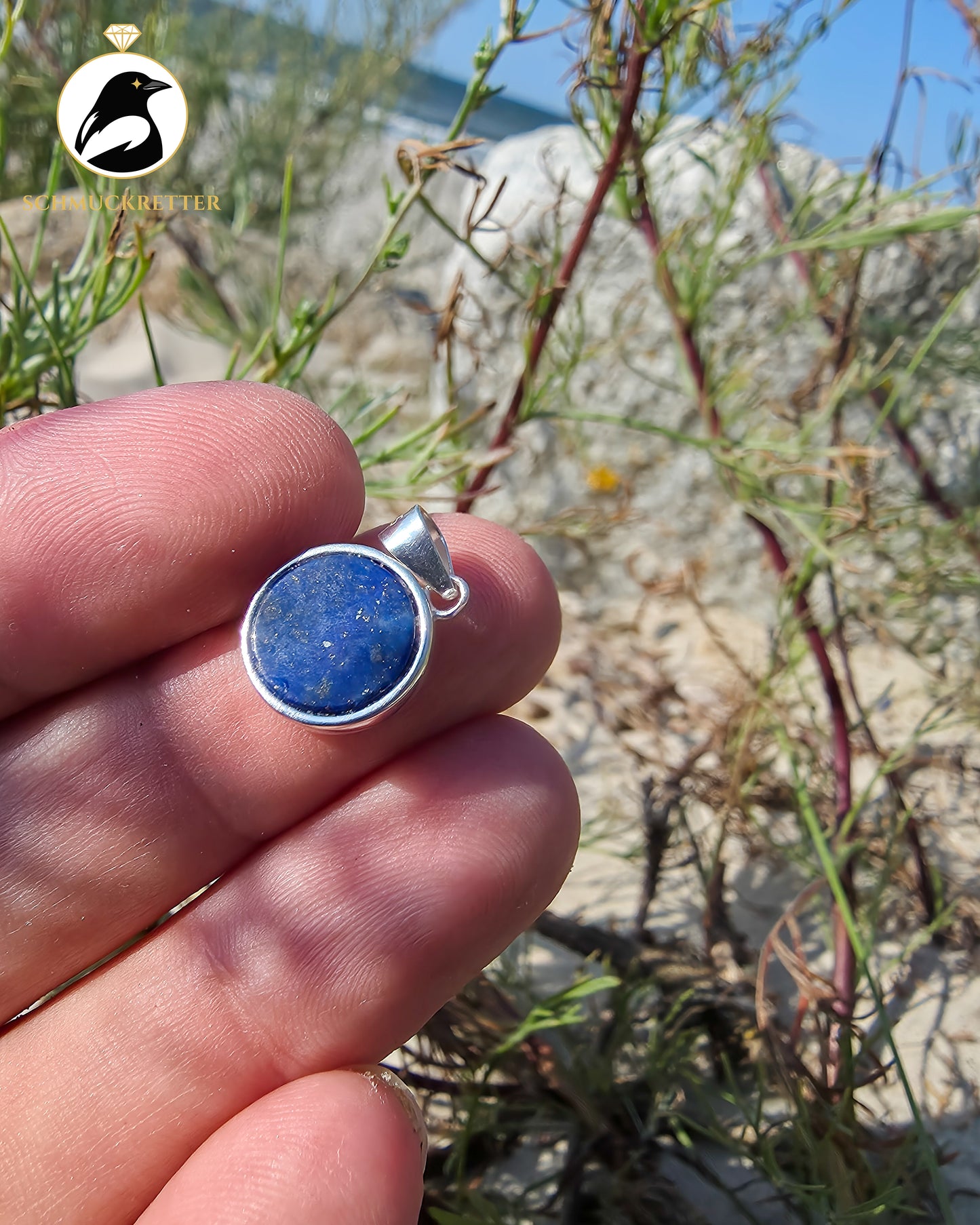 Lapislazuli Anhänger gefasst in 925 Silber