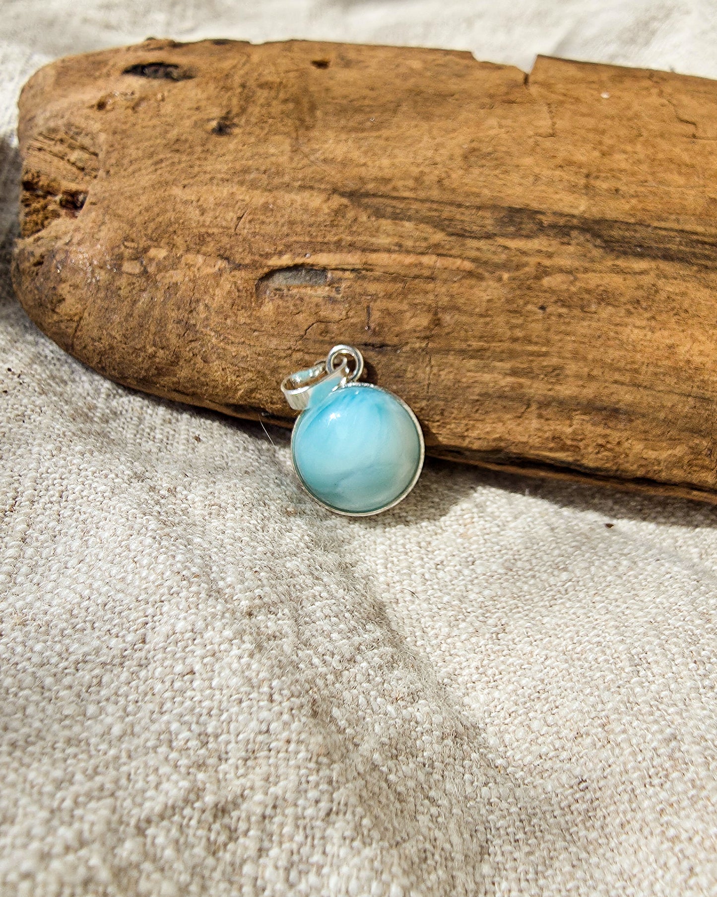 Karibischer Himmel – 925 Silber Anhänger mit Larimar
