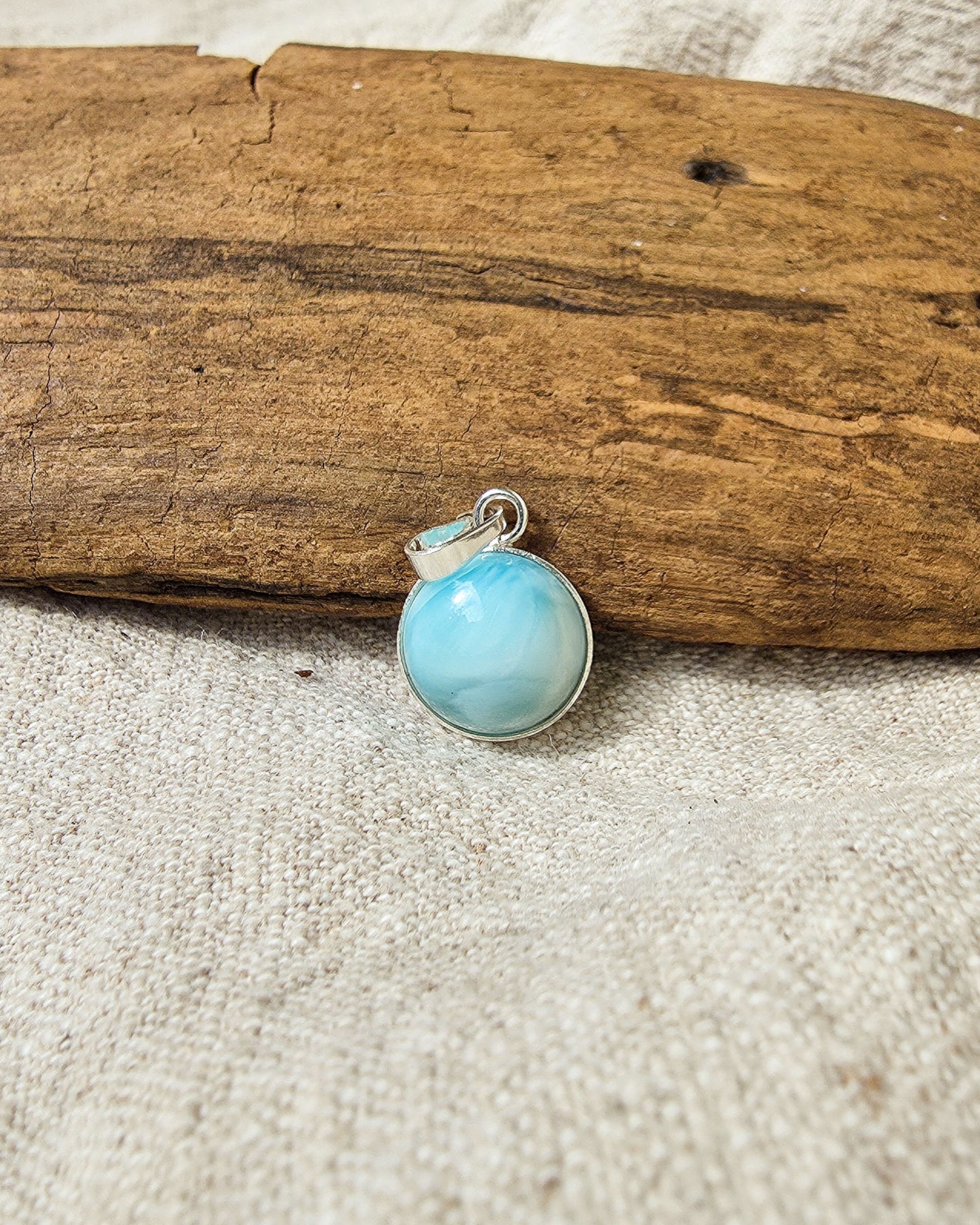 Karibischer Himmel – 925 Silber Anhänger mit Larimar