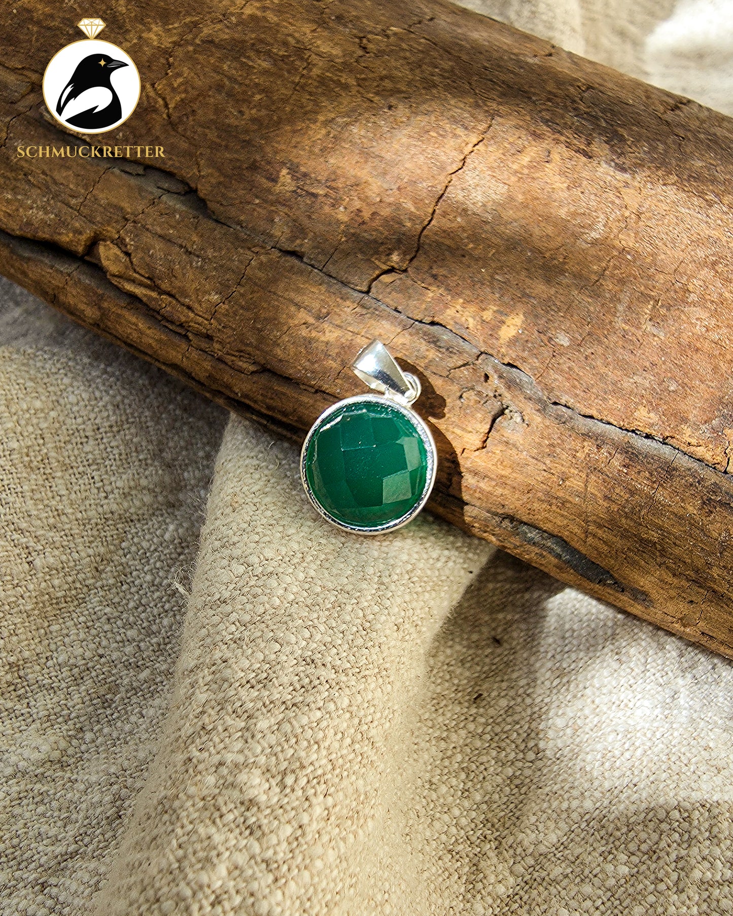 Grüner Onyx-Anhänger aus 925 Silber
