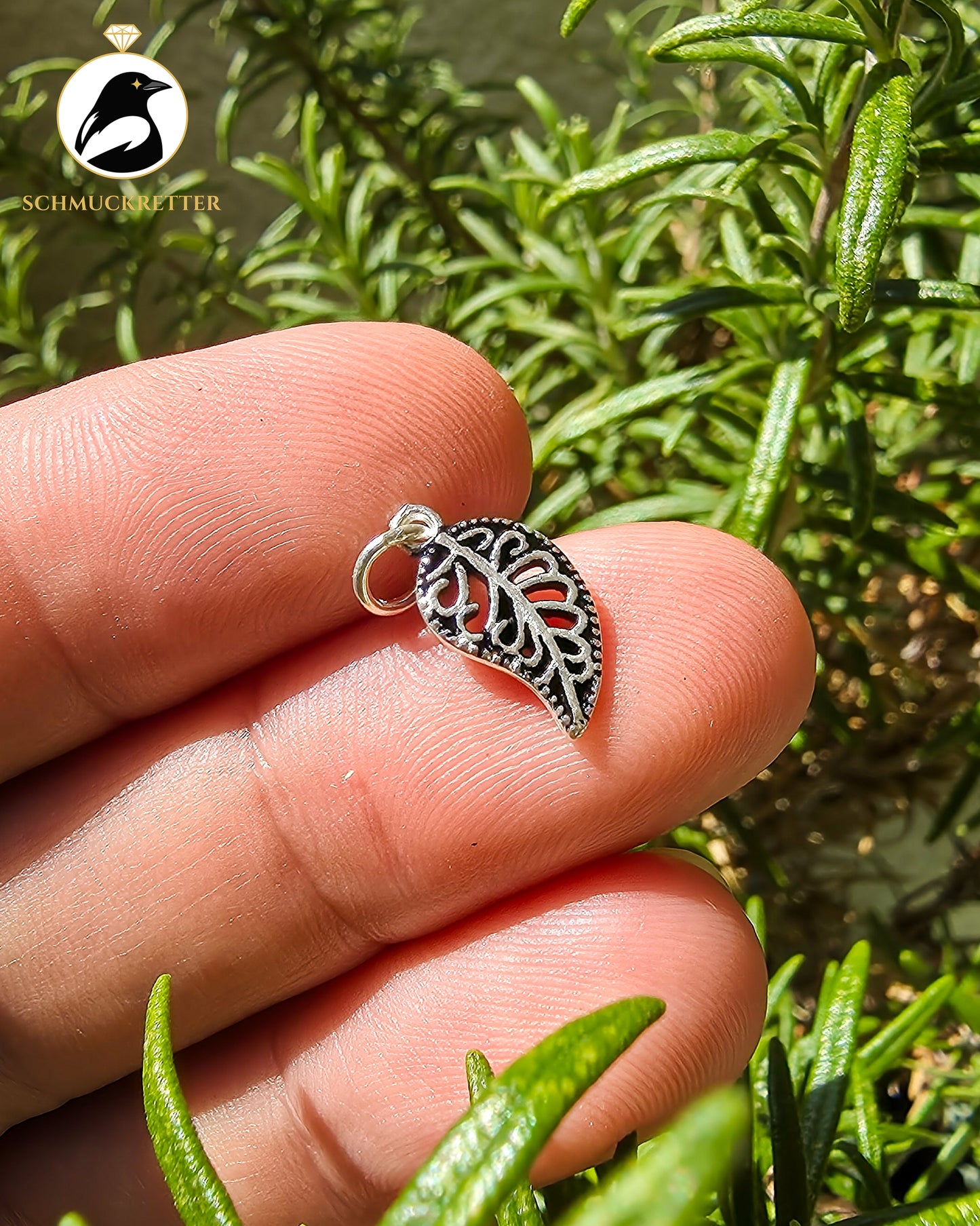 Anhänger Blatt aus 925 Silber
