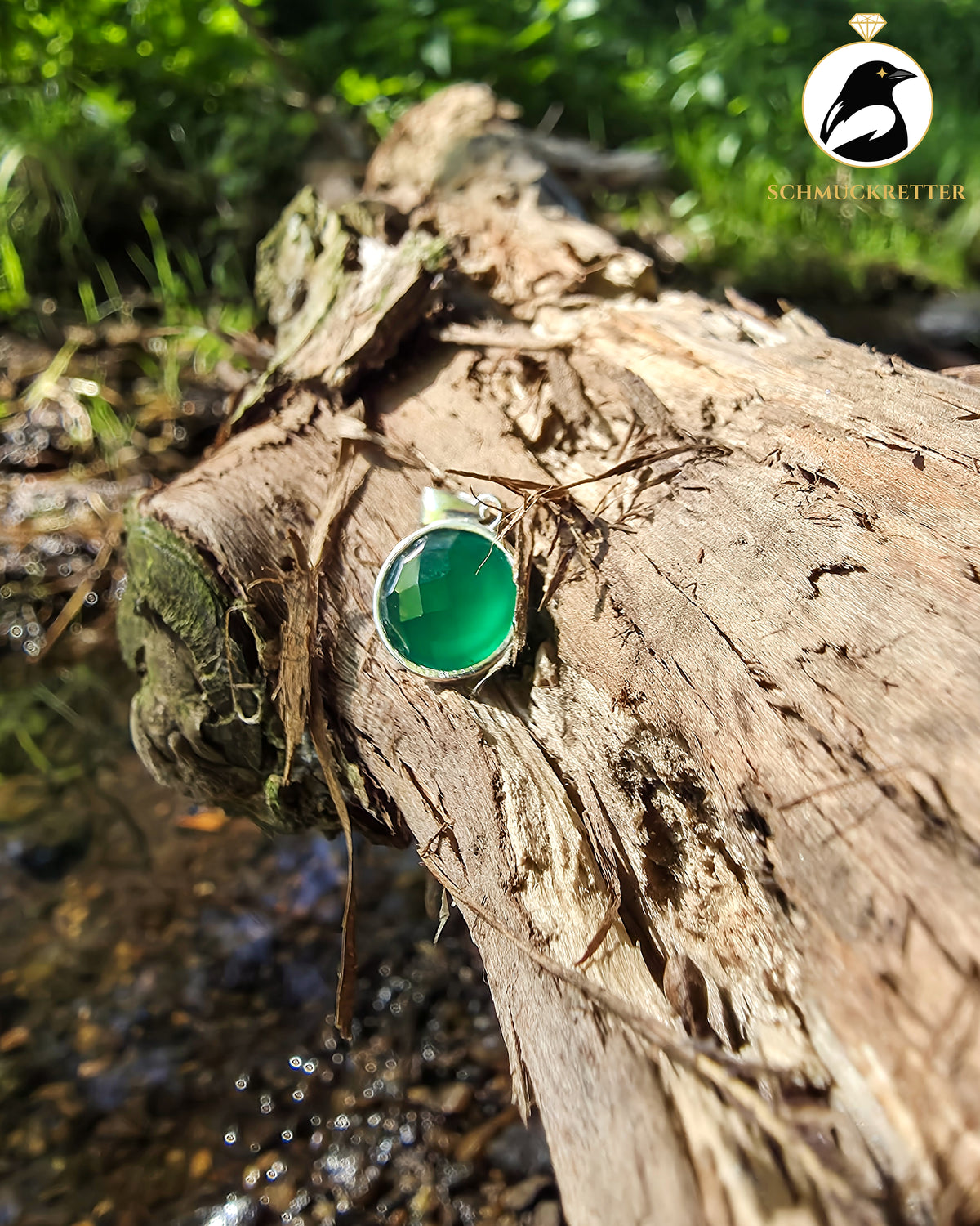 Grüner Onyx-Anhänger aus 925 Silber