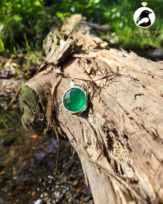 Grüner Onyx-Anhänger aus 925 Silber